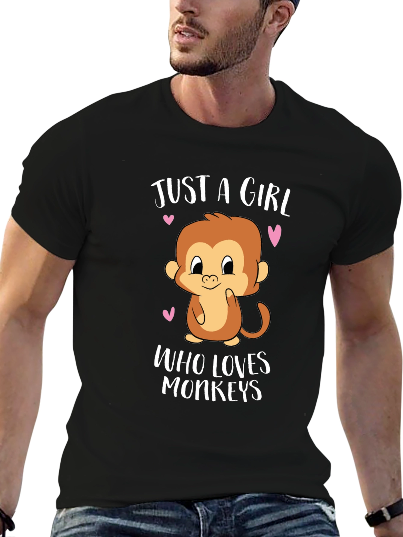 Just a Girl Who Loves Monkeys Graphic T-Shirt