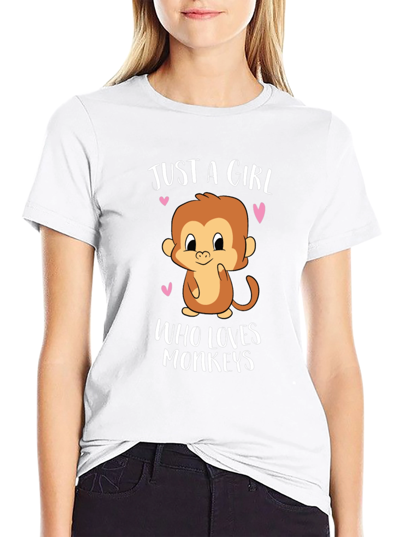 Just a Girl Who Loves Monkeys Graphic T-Shirt