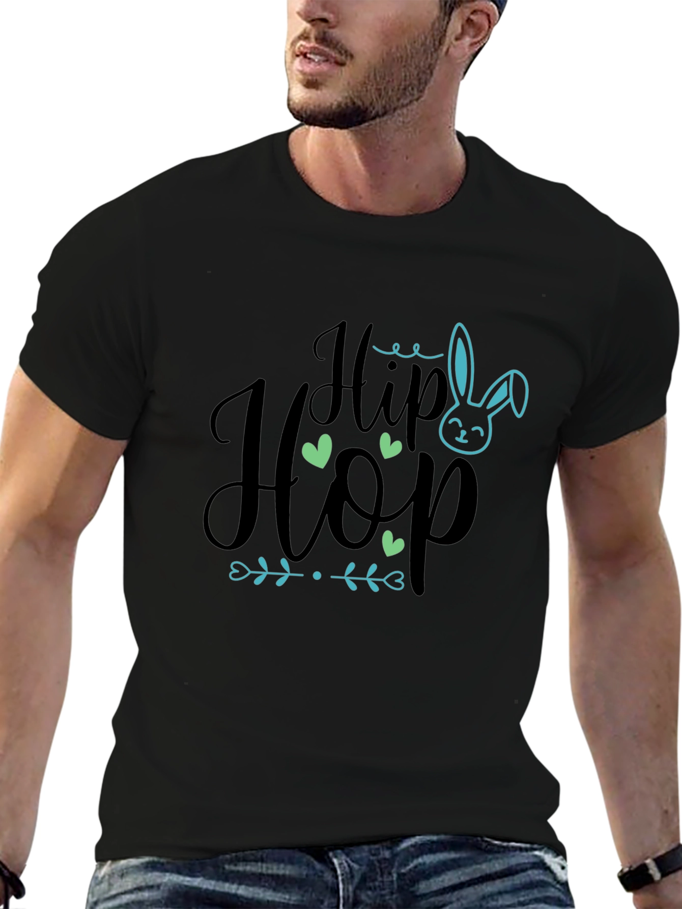Hip Hop Easter Bunny Graphic Tee - Black