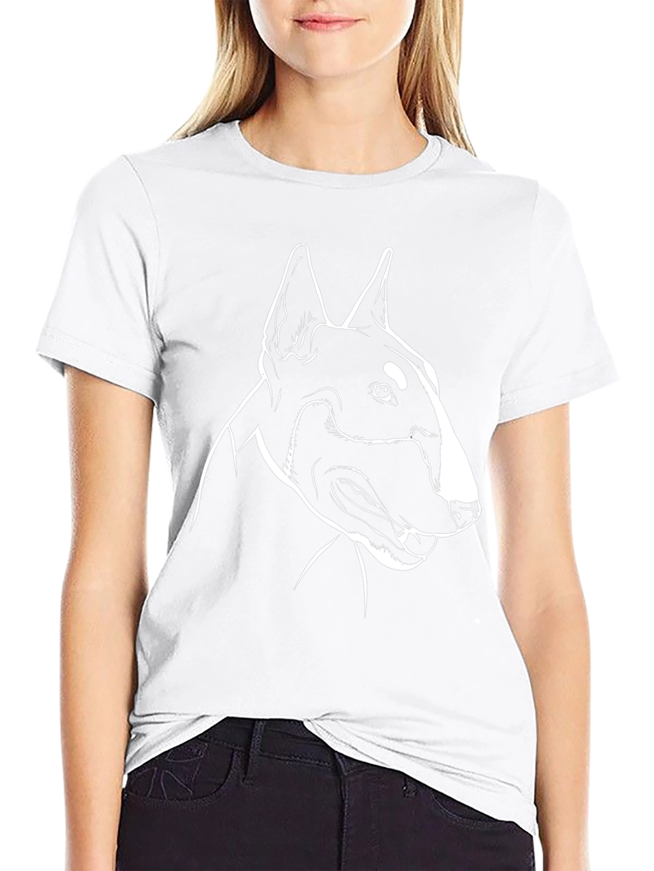Bull Terrier Outline Graphic T-Shirt