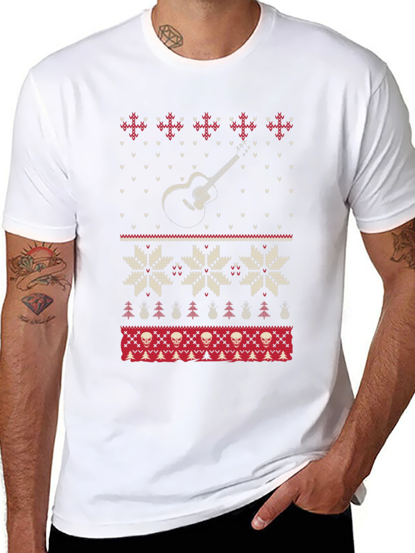 Guitar Ugly Christmas Sweater T-Shirt
