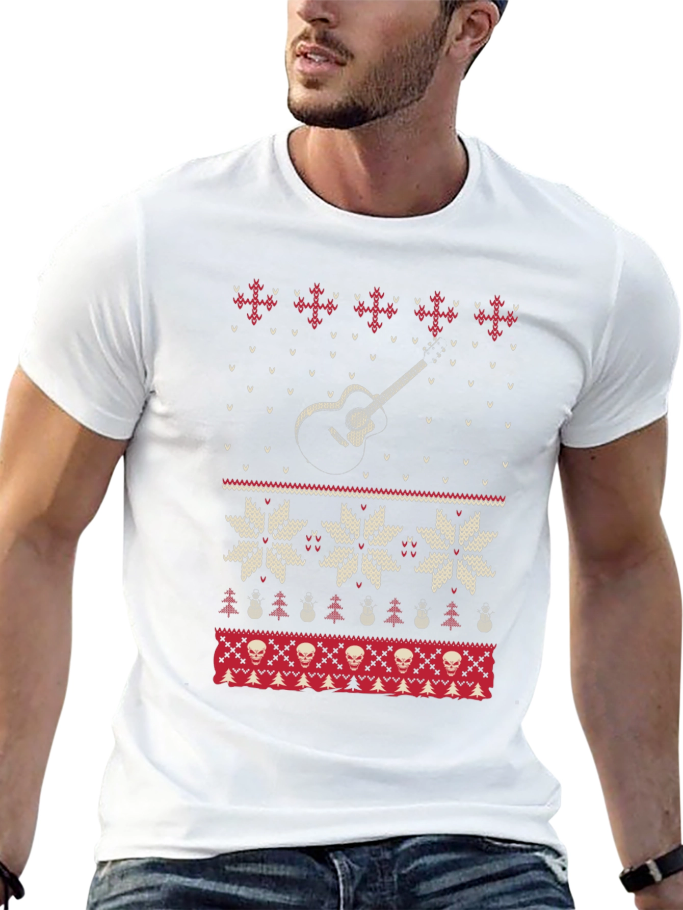 Guitar Ugly Christmas Sweater T-Shirt