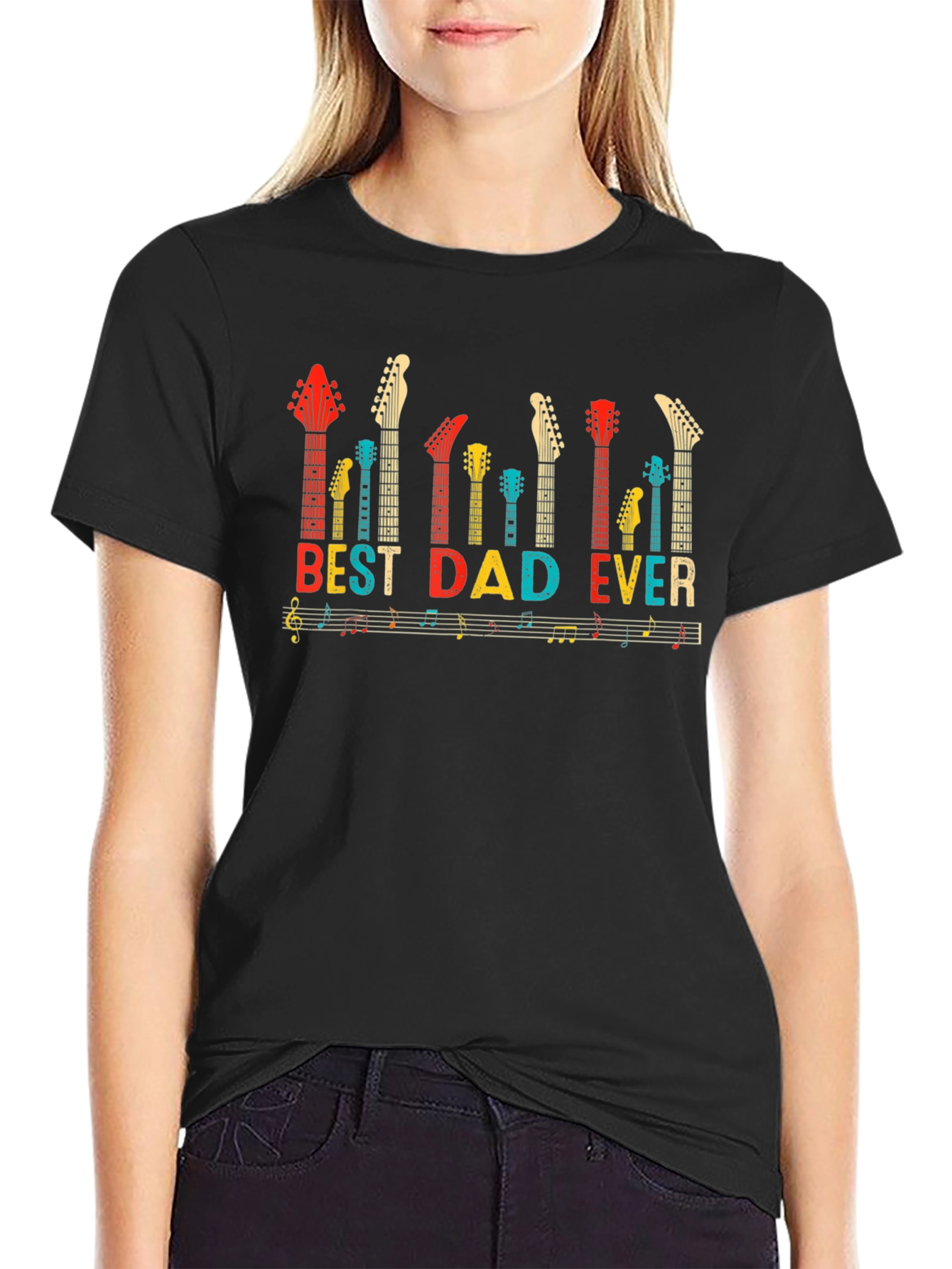 Best Dad Ever Guitar Music T-Shirt