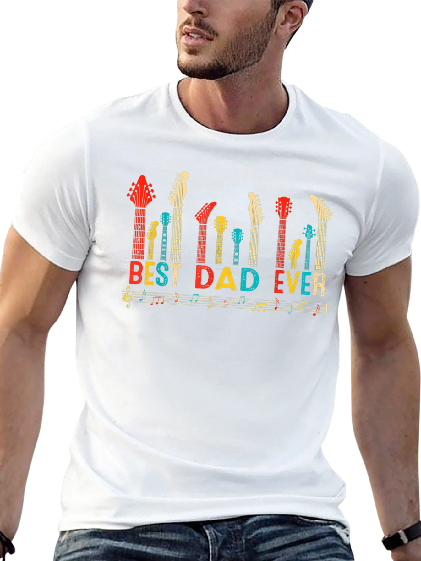 Best Dad Ever Guitar Music T-Shirt