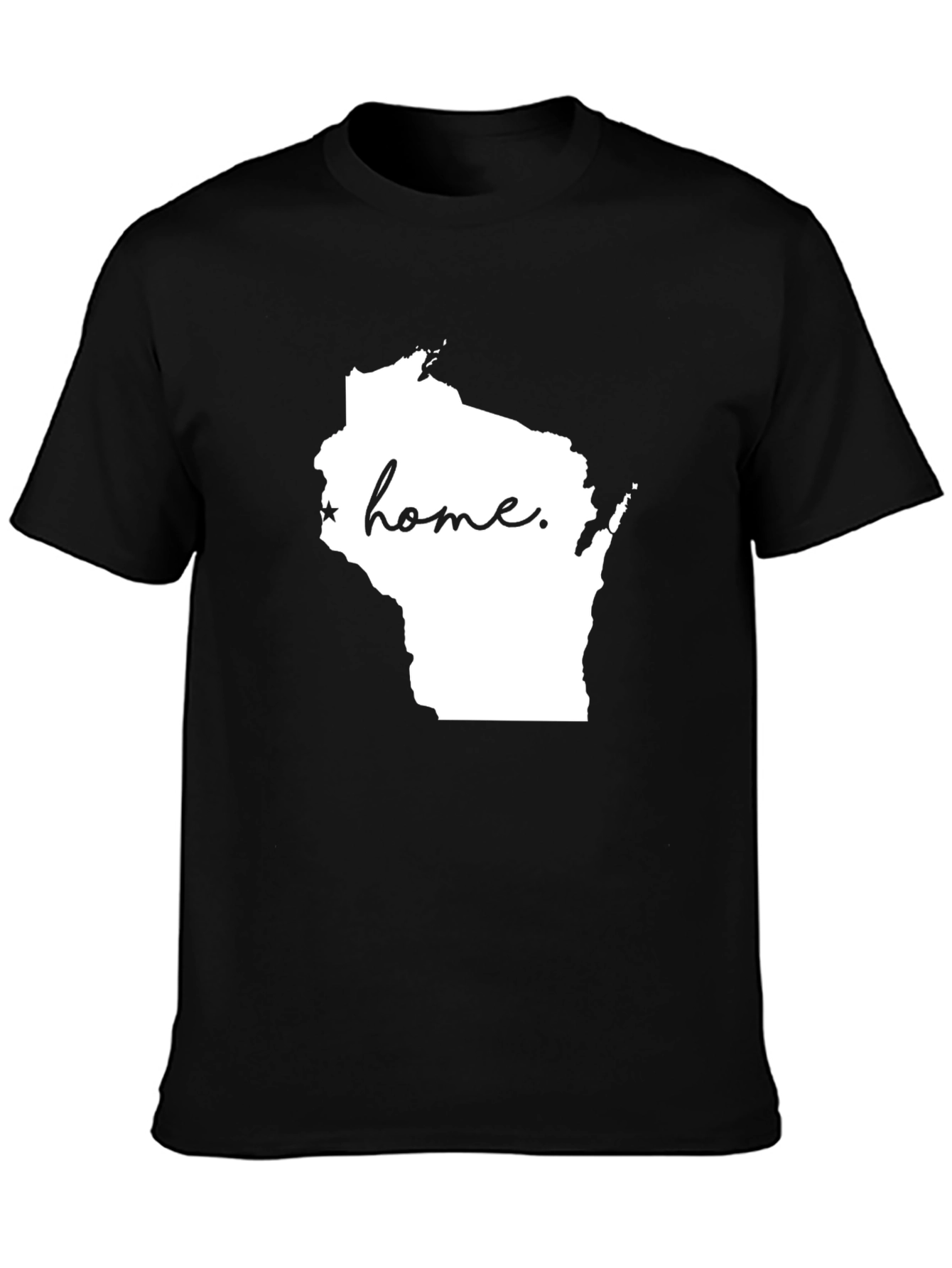 Wisconsin Home State Graphic Tee - Black