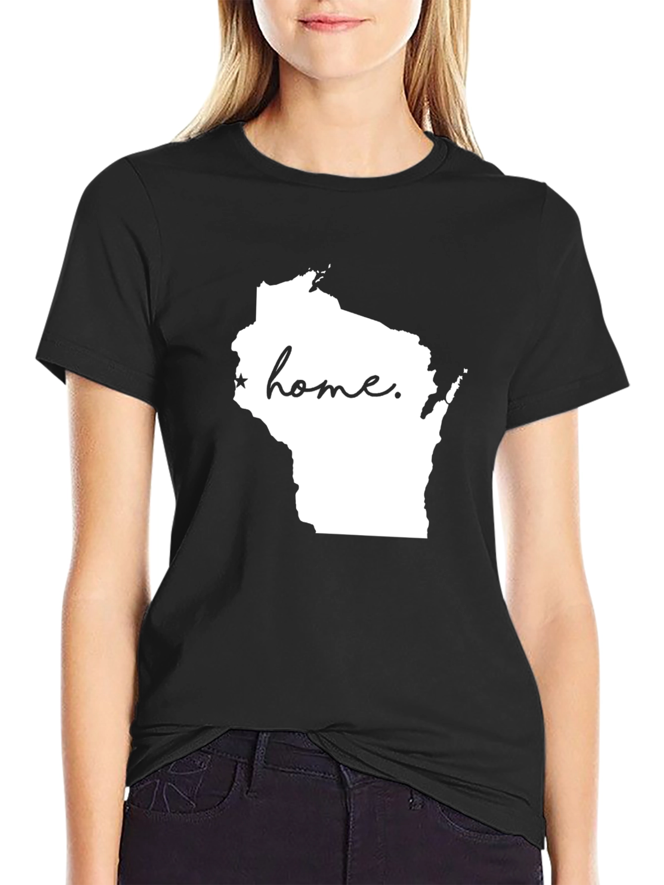 Wisconsin Home State Graphic Tee - Black