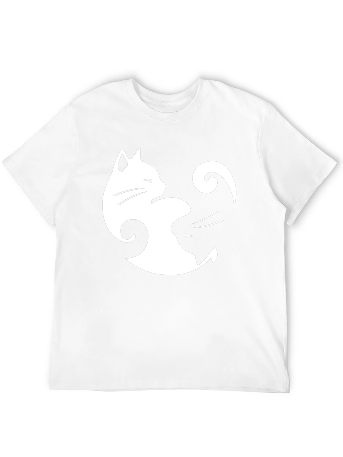 Yin Yang Cats Black T-Shirt - Stylish Balance