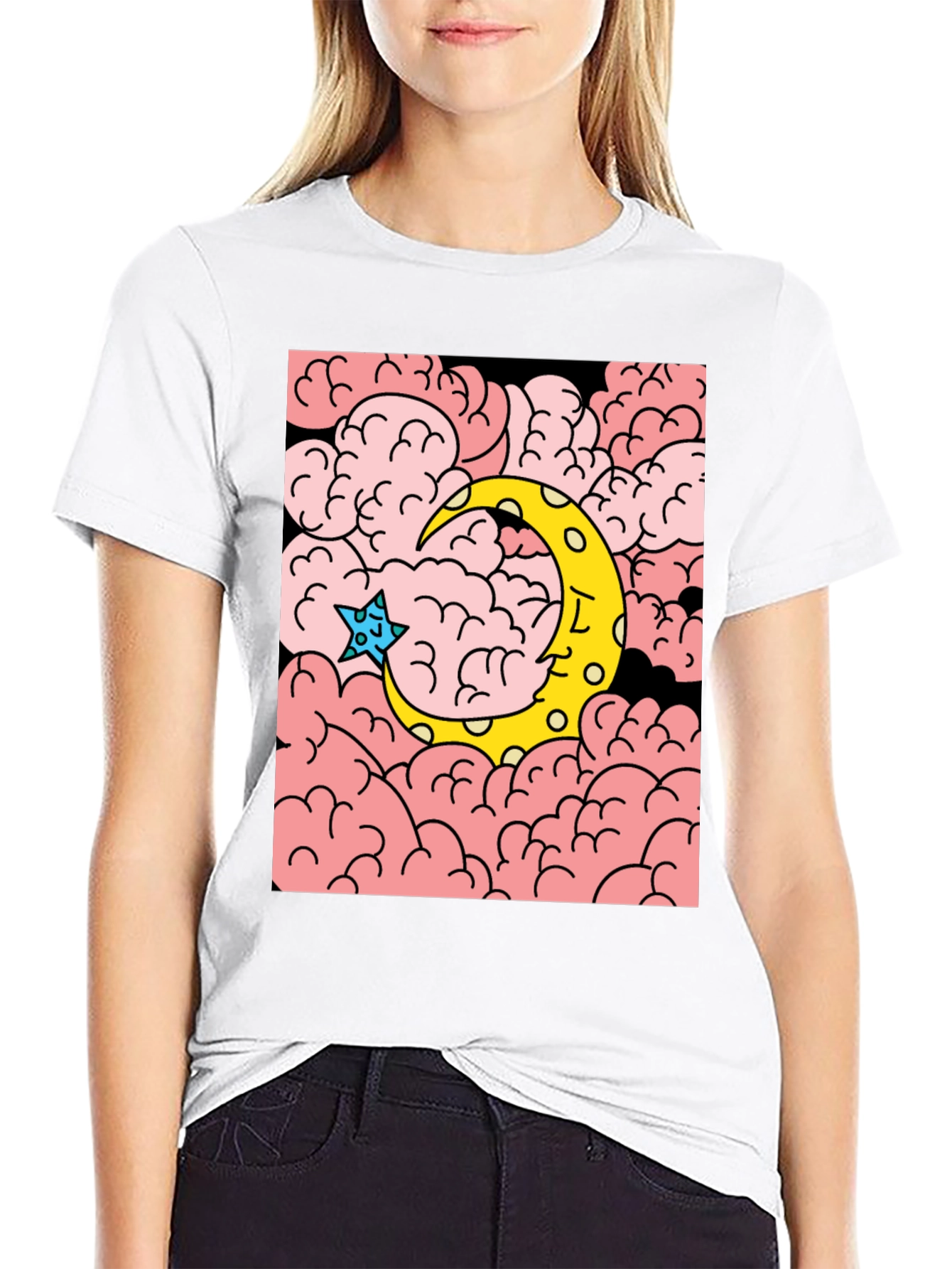 Celestial Dreams T-Shirt: Moon and Star Graphic Tee