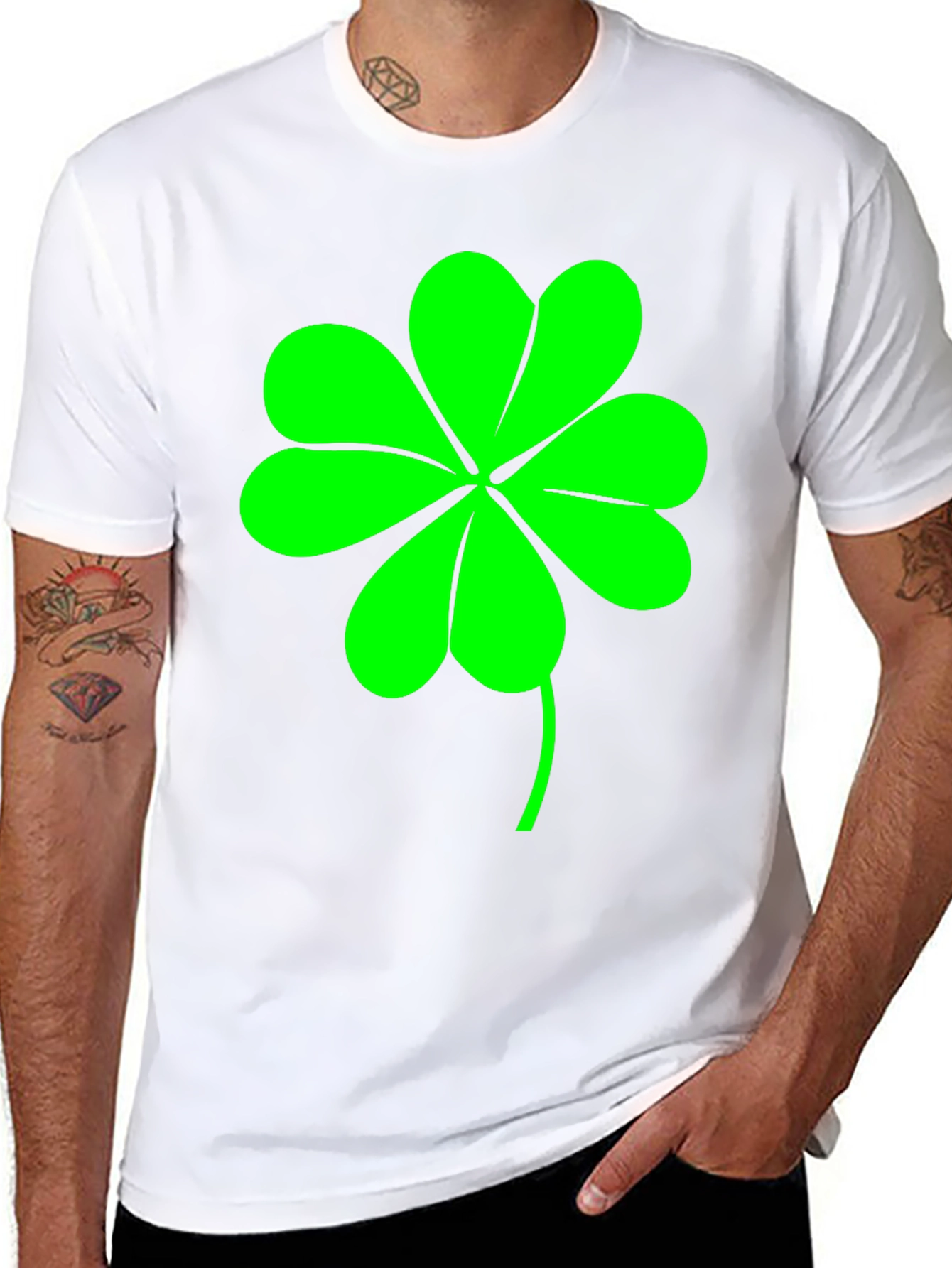 Lucky Clover Graphic Tee - Mens Black T-Shirt