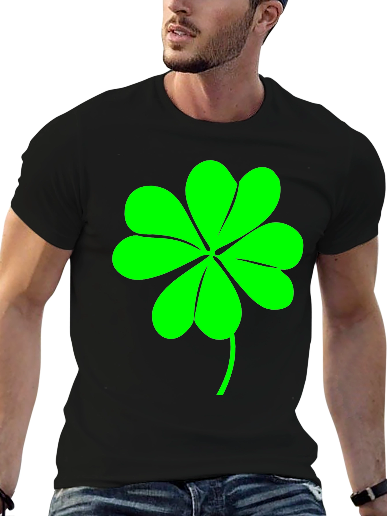 Lucky Clover Graphic Tee - Mens Black T-Shirt