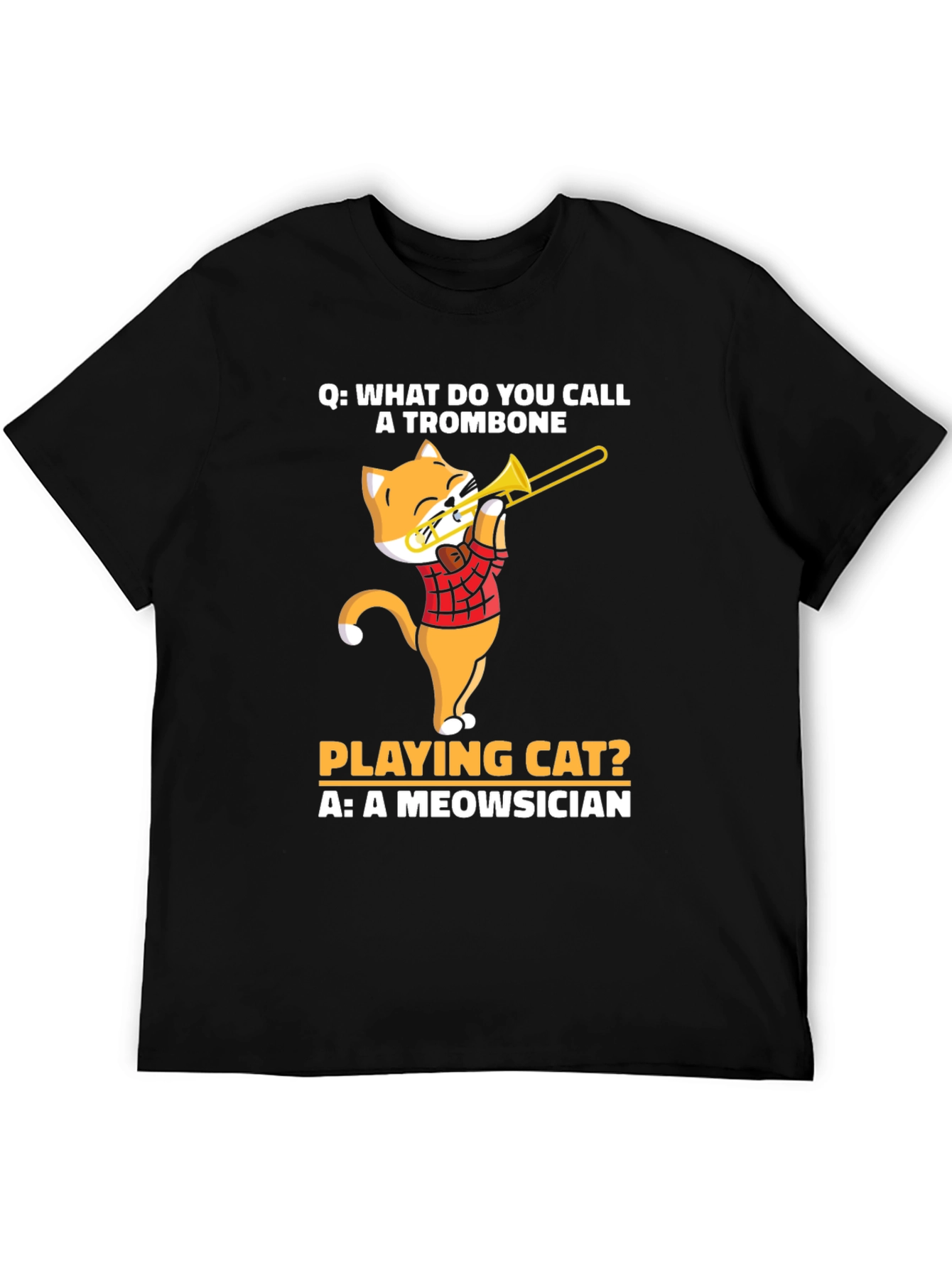 Meowsician Trombone Cat T-Shirt