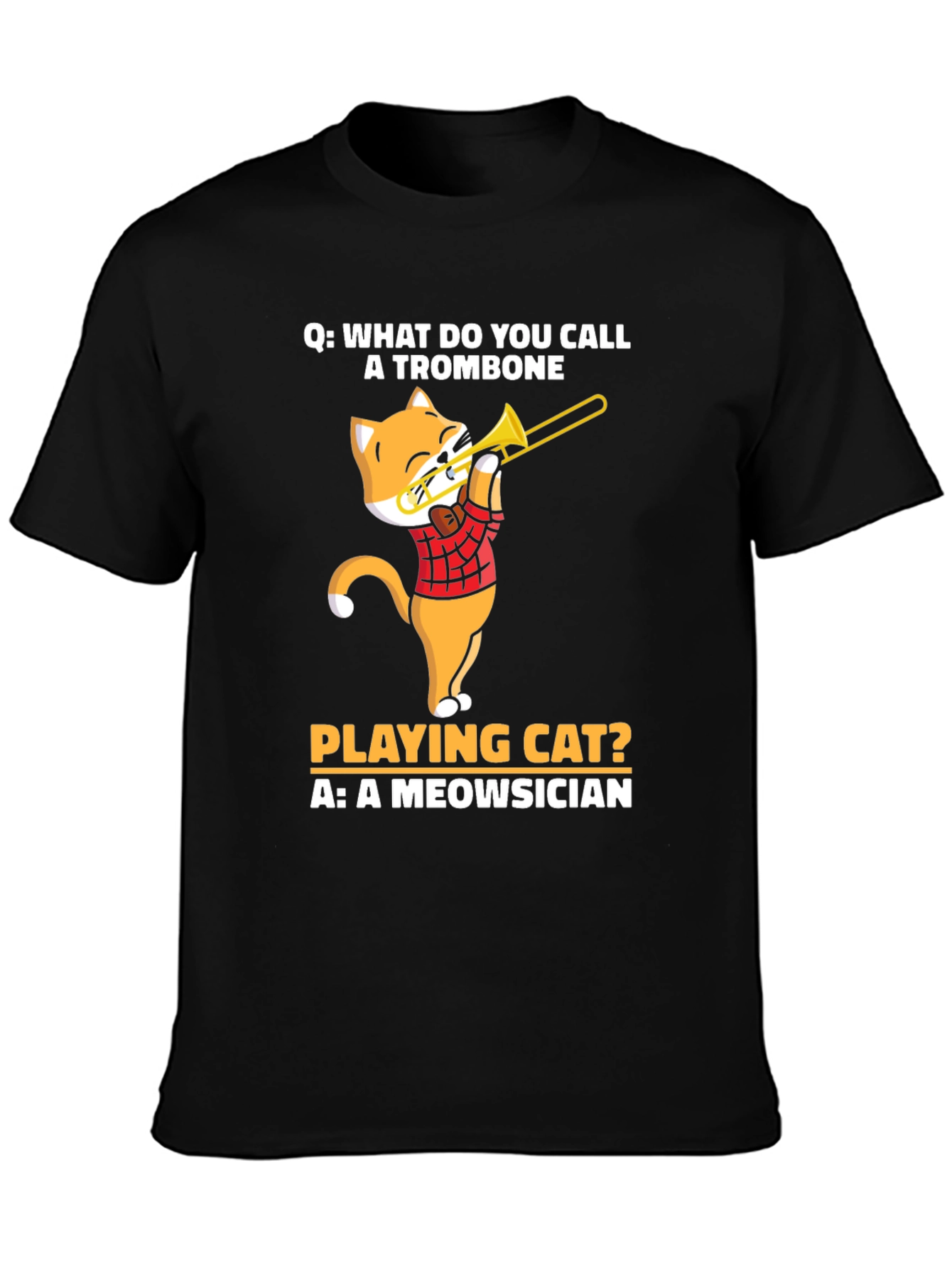 Meowsician Trombone Cat T-Shirt