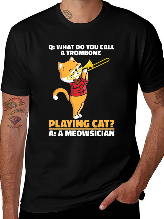 Meowsician Trombone Cat T-Shirt