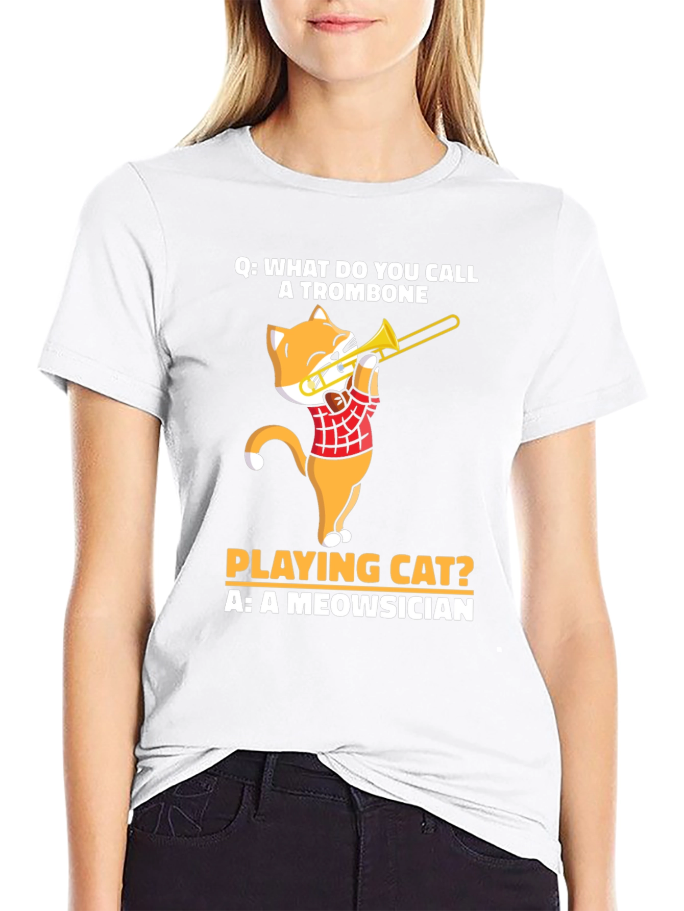 Meowsician Trombone Cat T-Shirt