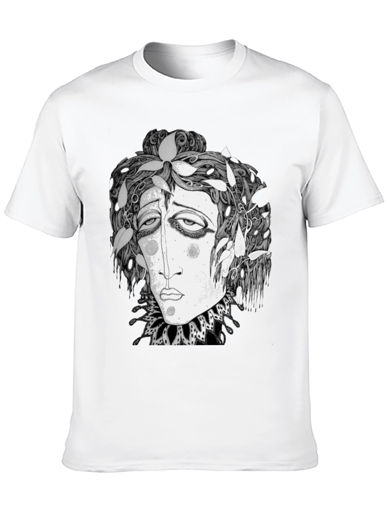 Surreal Face Graphic Print Black T-Shirt