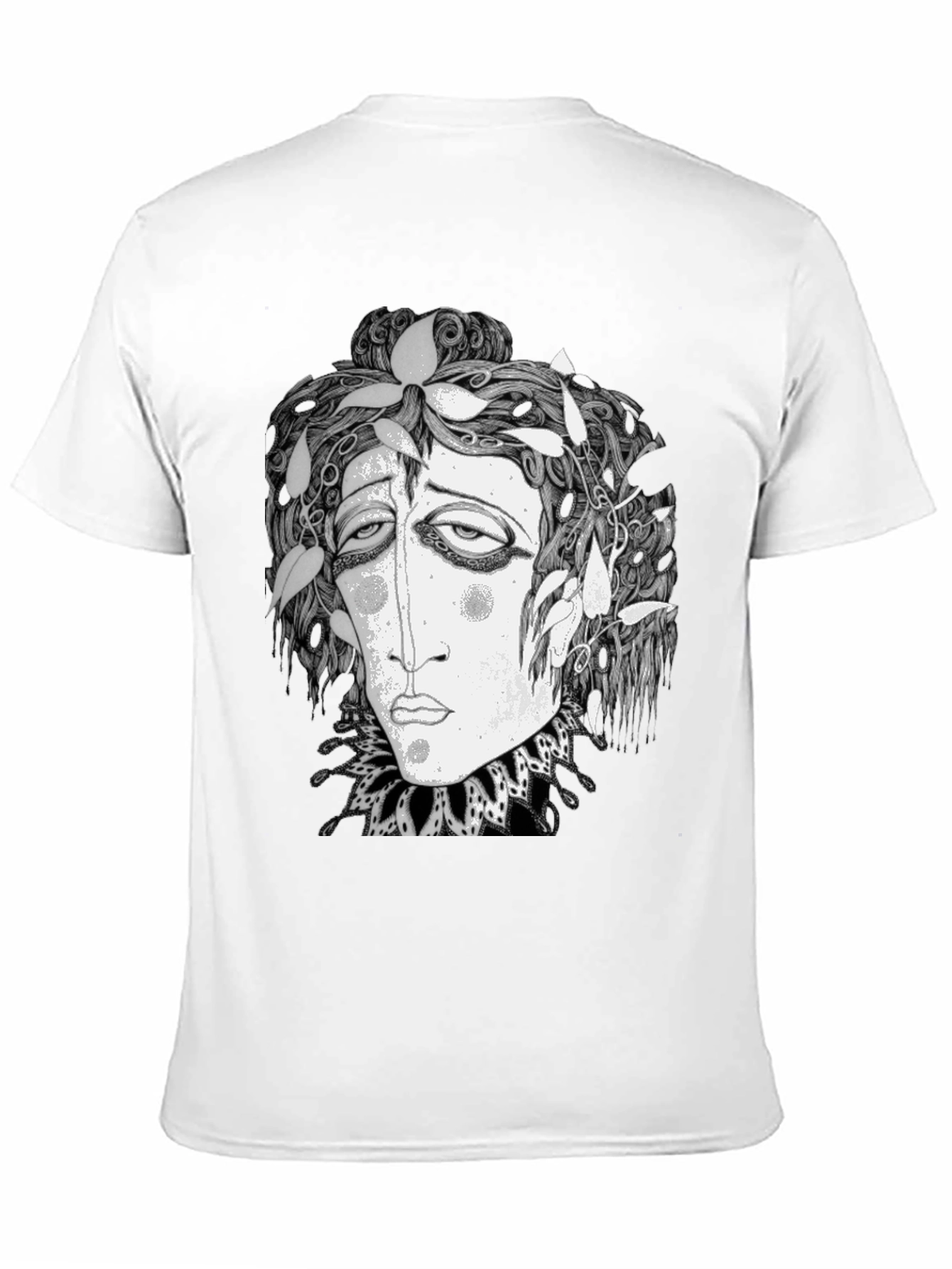 Surreal Face Graphic Print Black T-Shirt