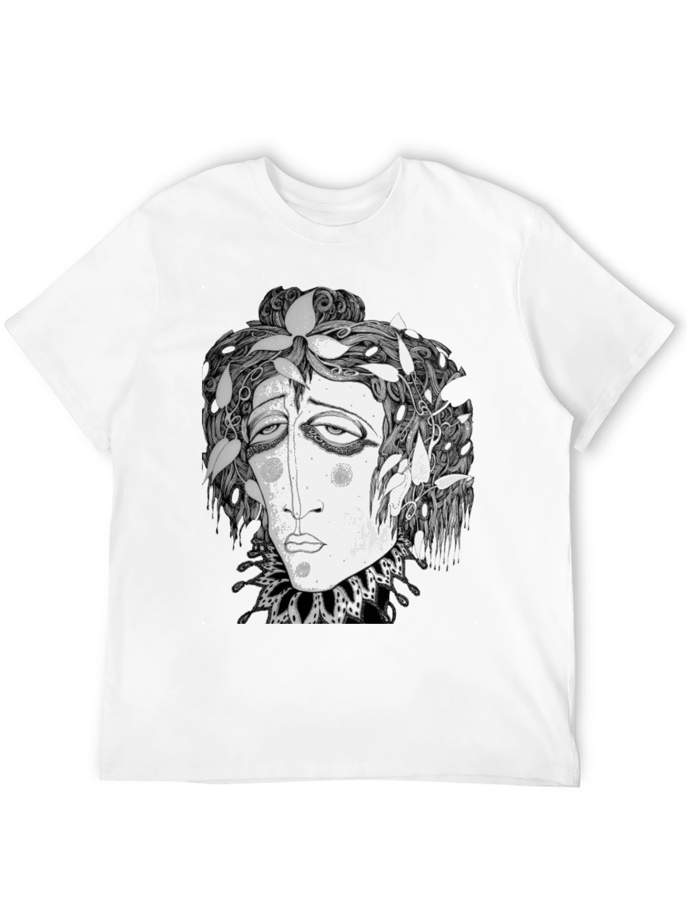 Surreal Face Graphic Print Black T-Shirt