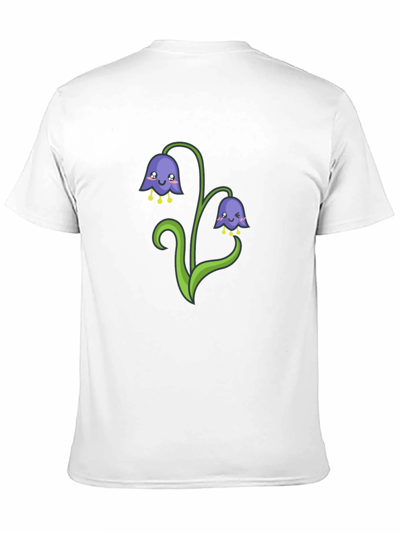 Cute Bellflower Cartoon Black T-Shirt