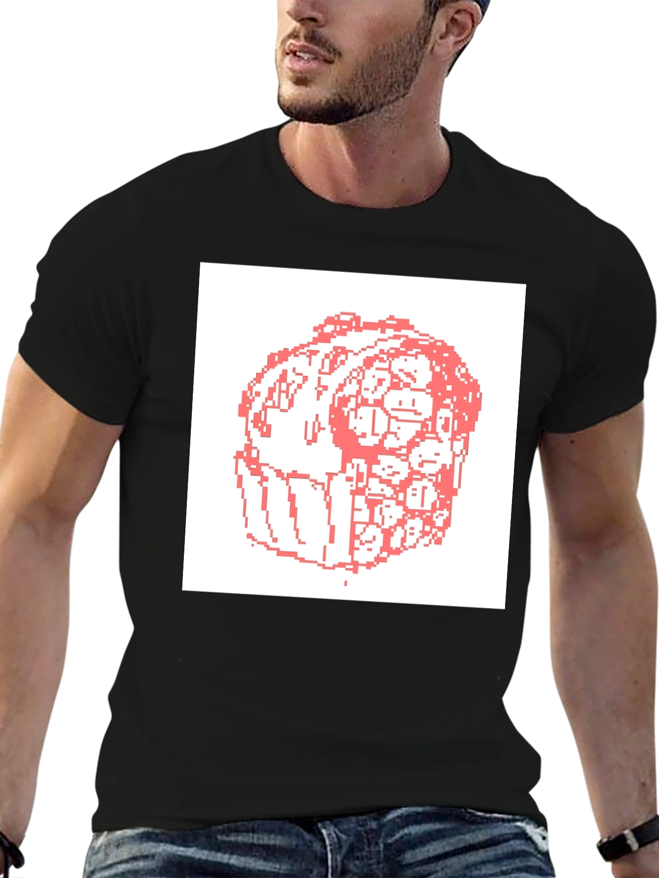 Pixelated Faces T-Shirt - Unique Graphic Tee