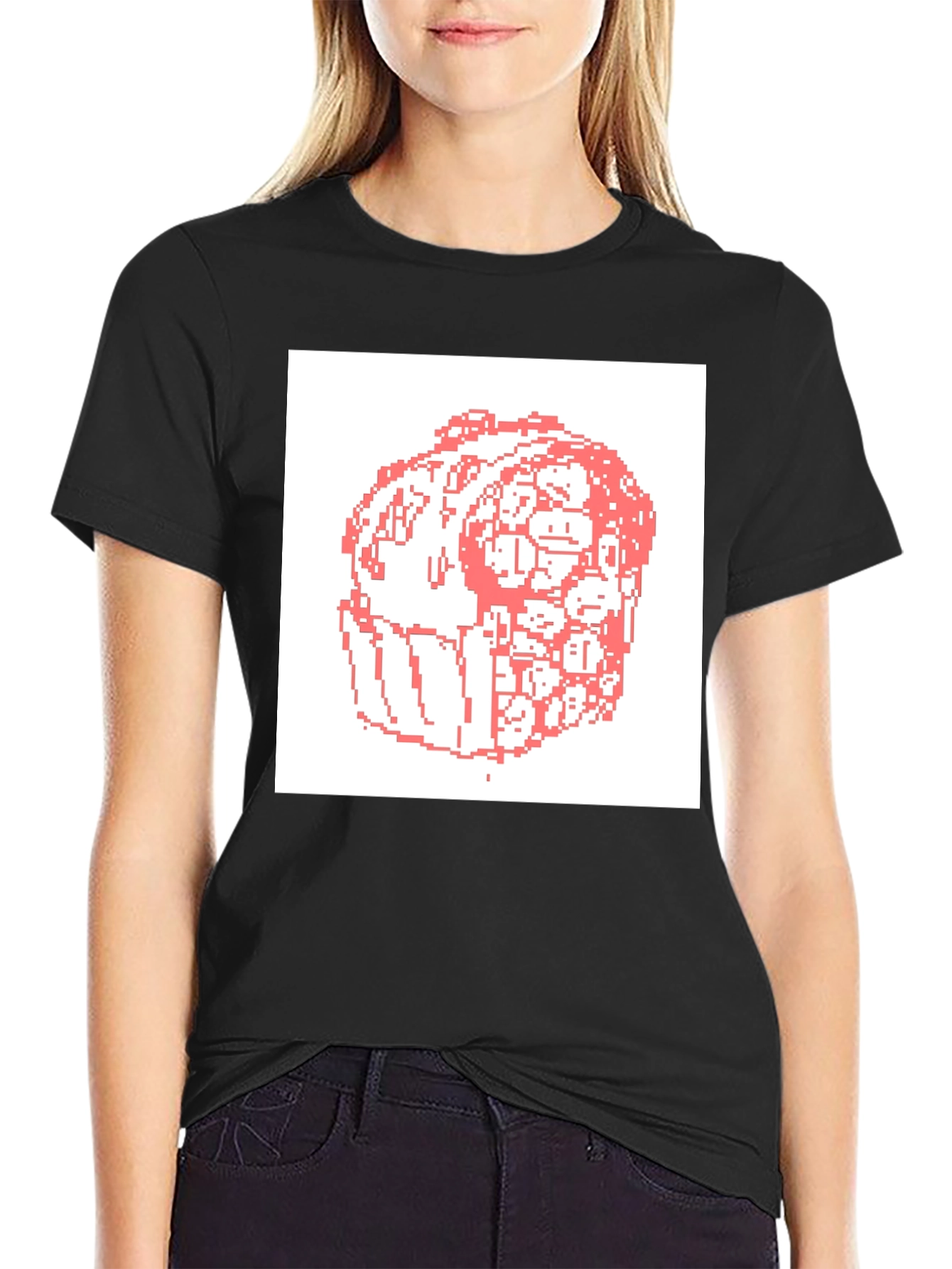 Pixelated Faces T-Shirt - Unique Graphic Tee