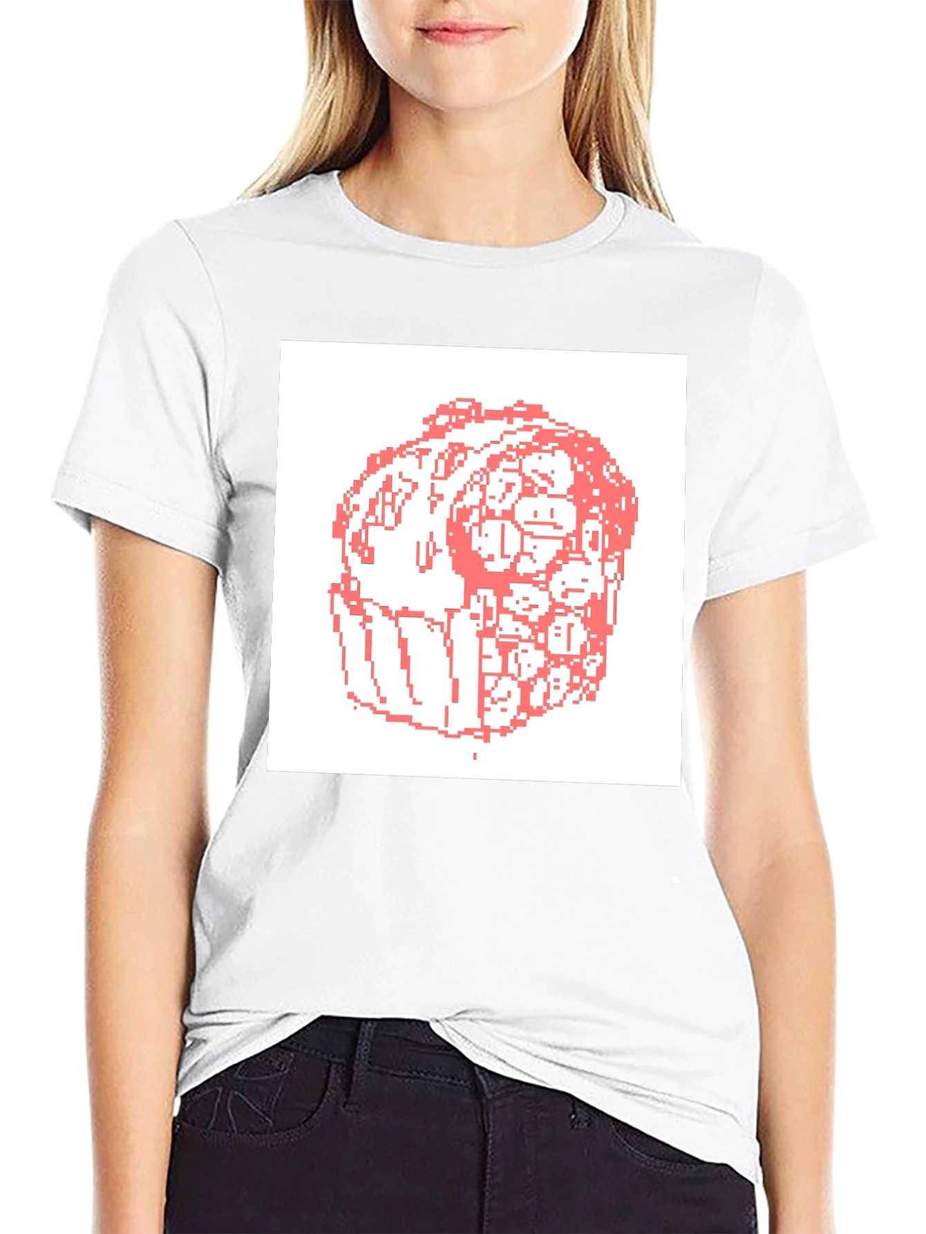 Pixelated Faces T-Shirt - Unique Graphic Tee