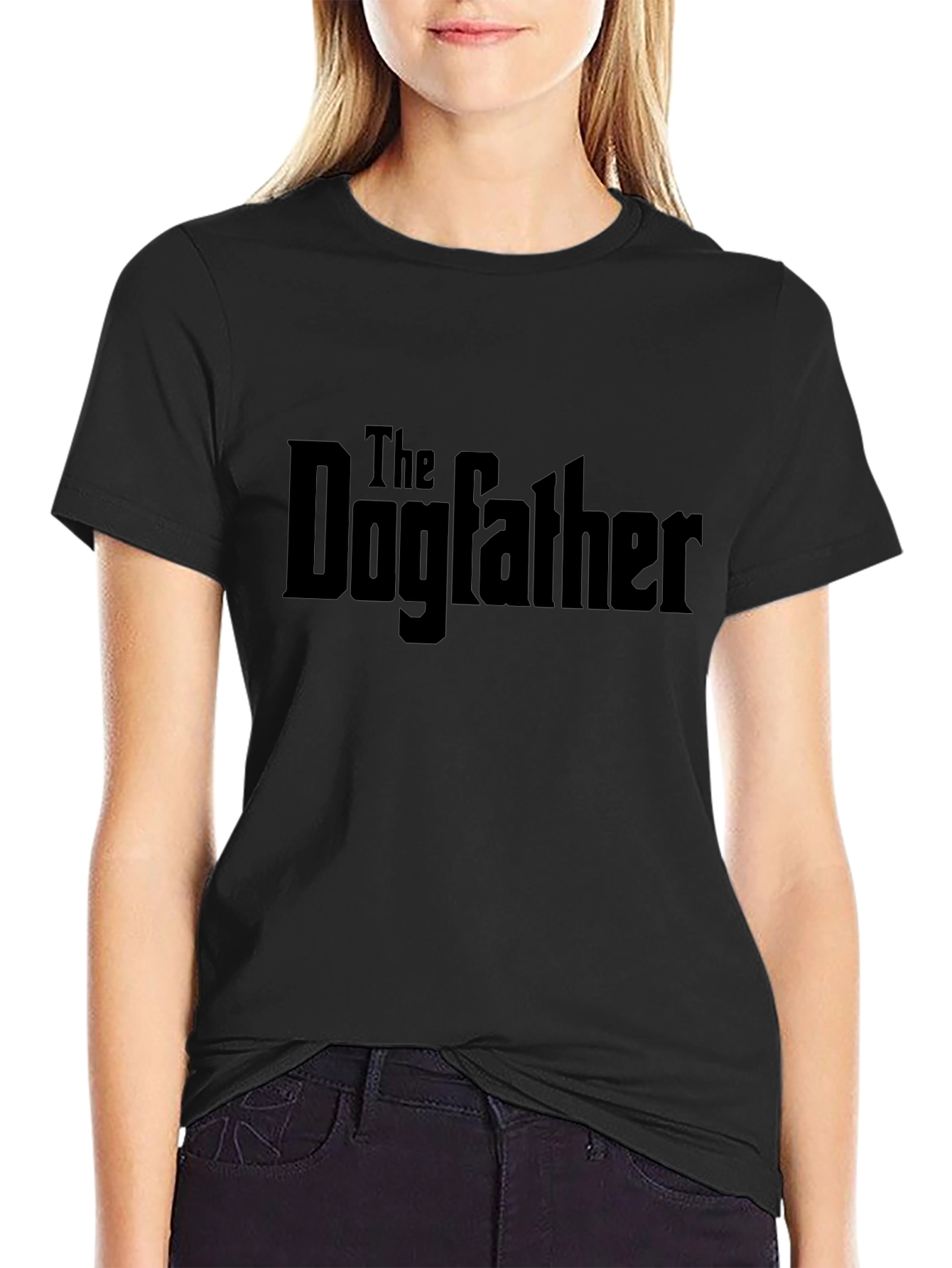 The Dogfather Graphic Tee - Black Cotton Blend