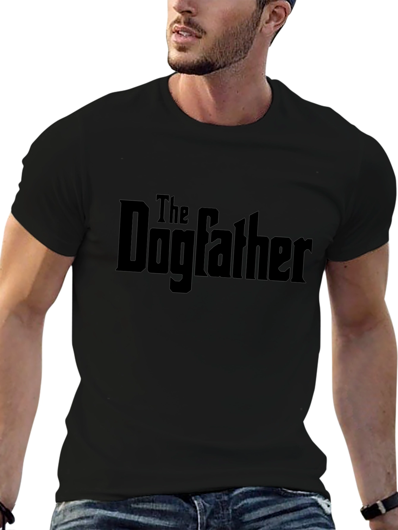 The Dogfather Graphic Tee - Black Cotton Blend