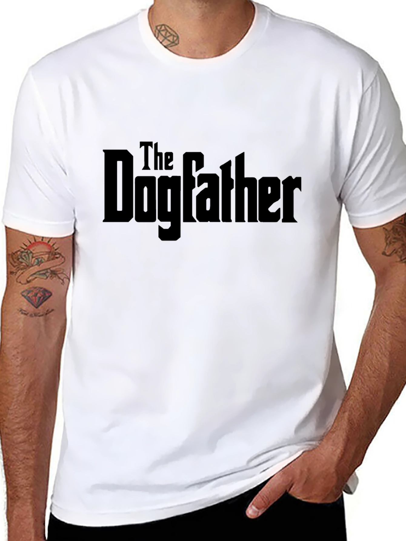 The Dogfather Graphic Tee - Black Cotton Blend