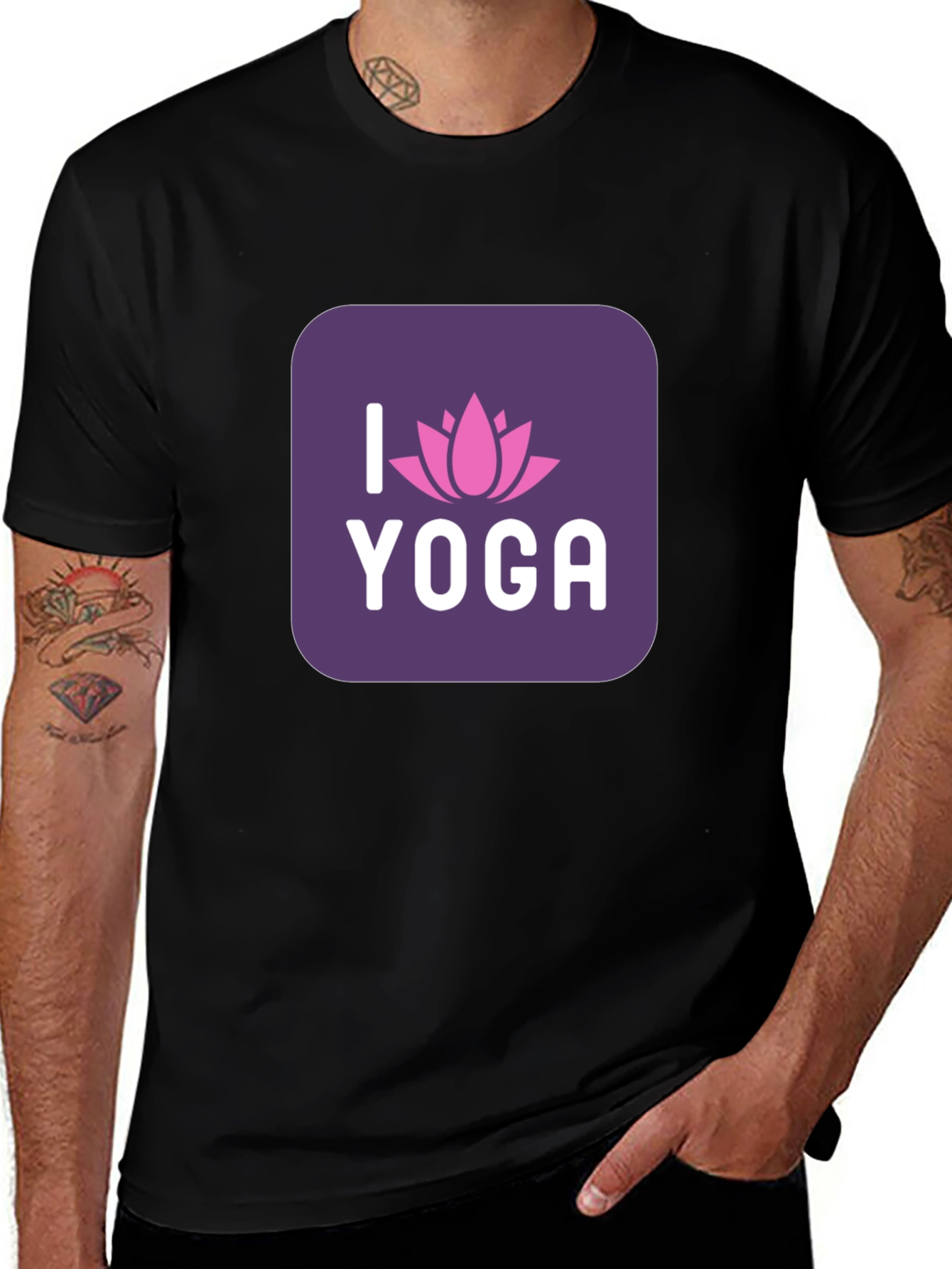 I Love Yoga Black T-Shirt