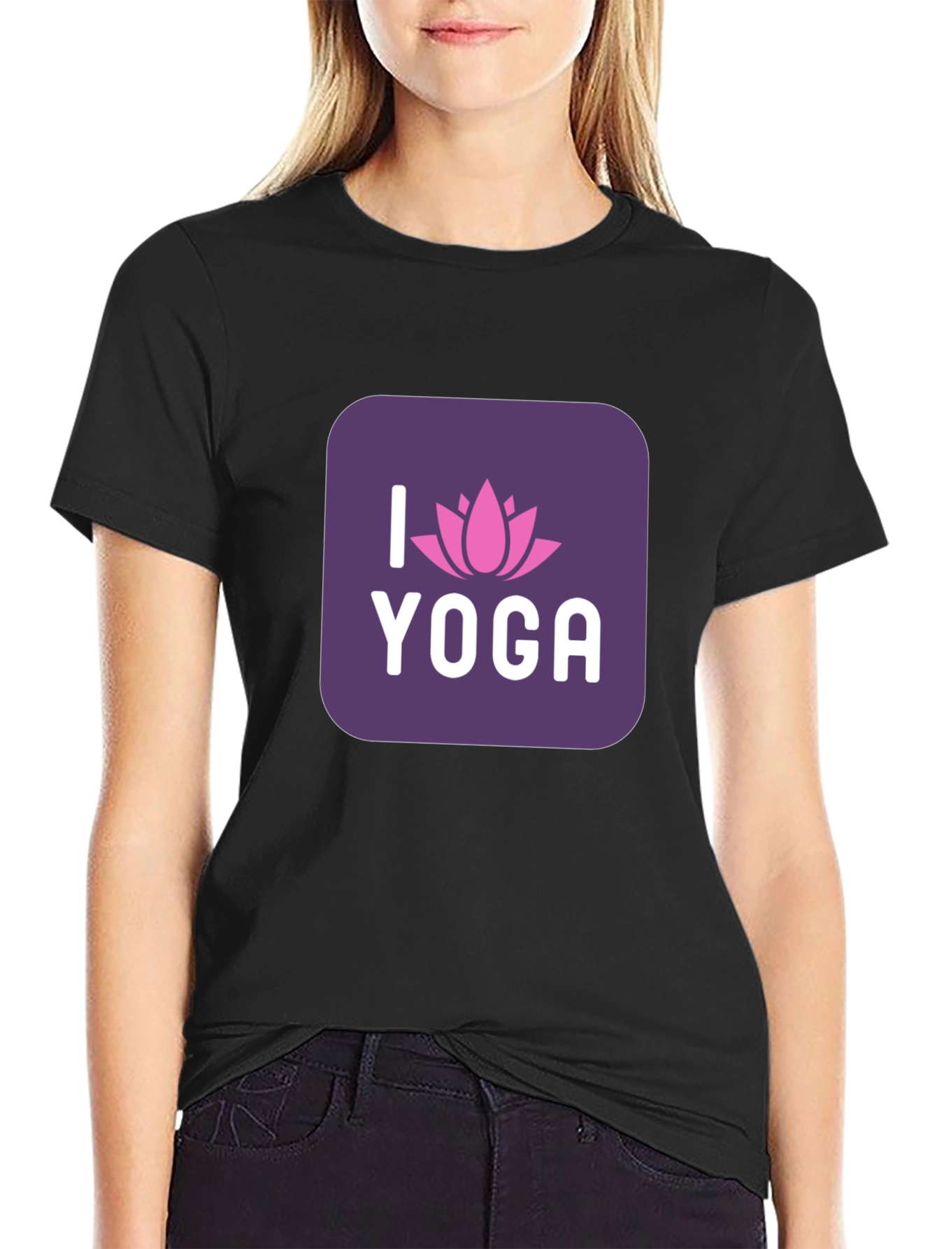 I Love Yoga Black T-Shirt