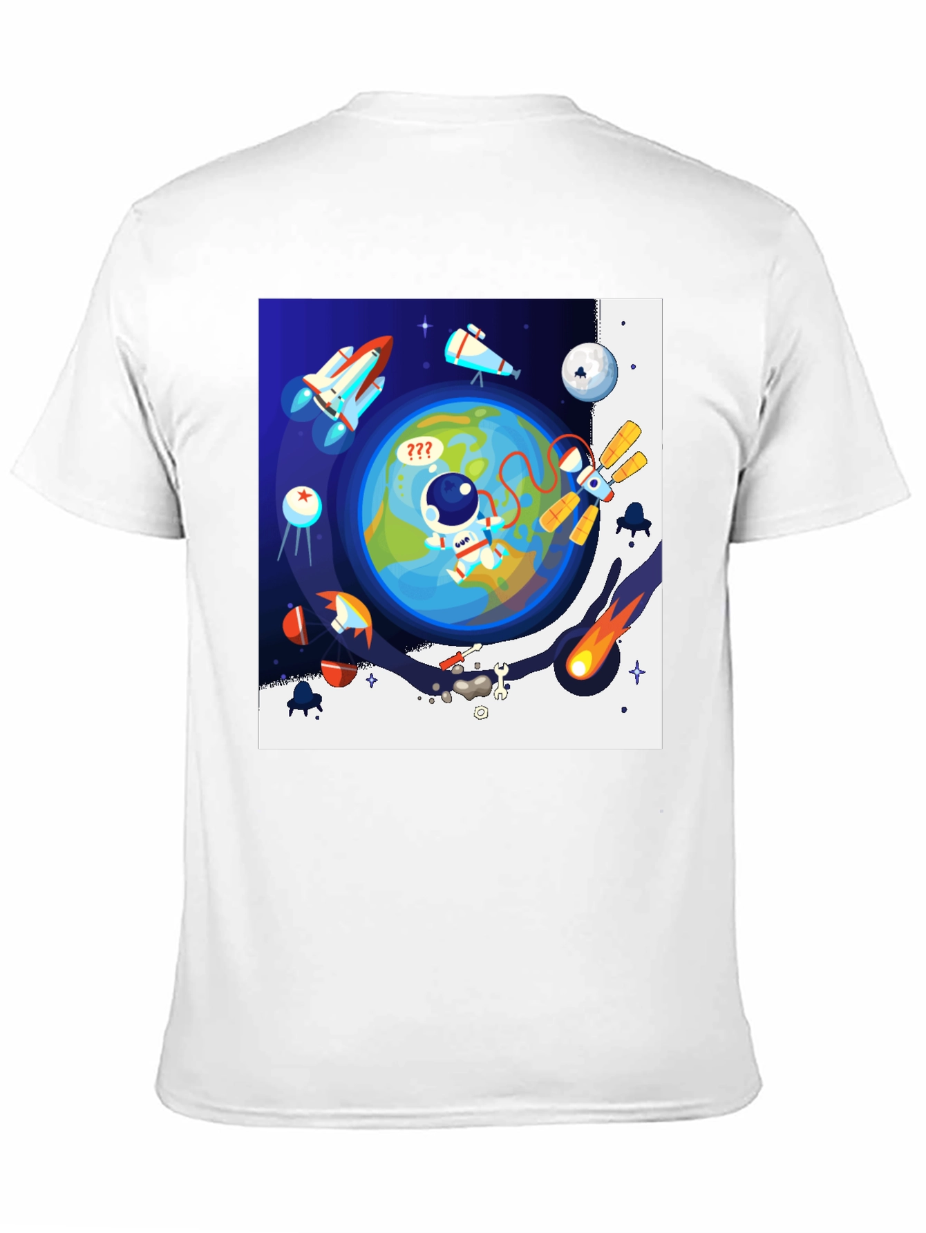 Astronaut in Space Graphic T-Shirt - Black