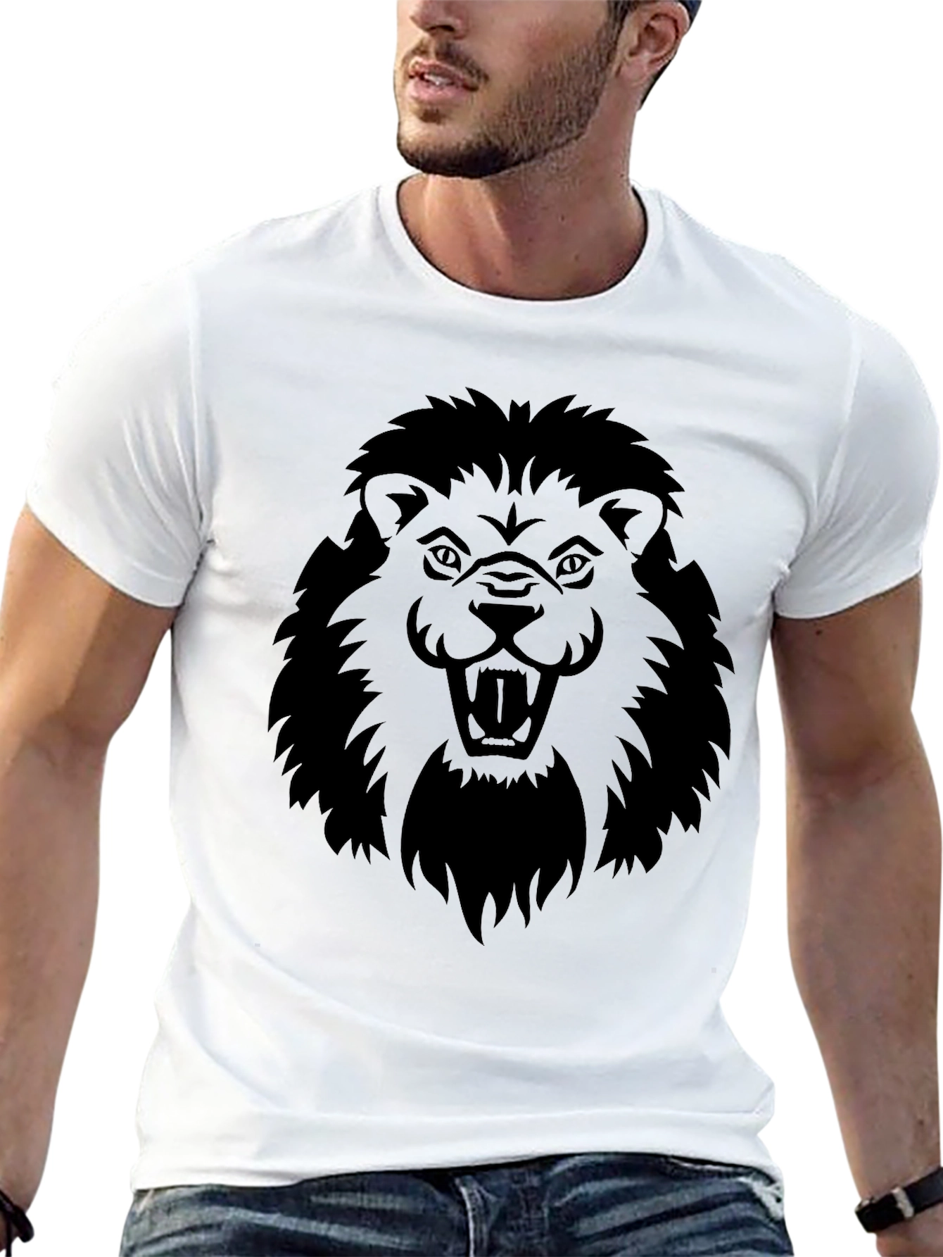 Black Lion Graphic Tee - Fierce & Bold Design