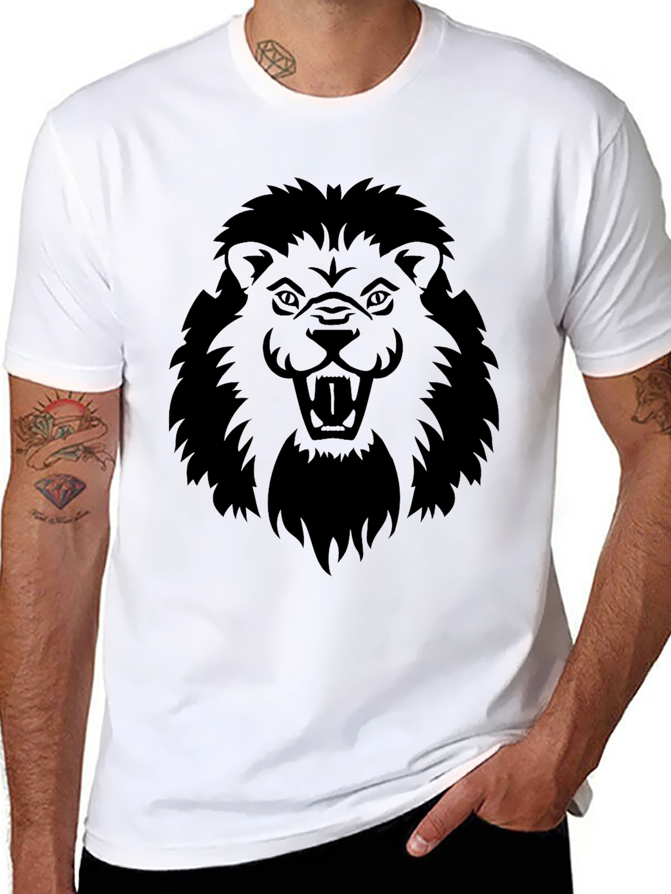 Black Lion Graphic Tee - Fierce & Bold Design
