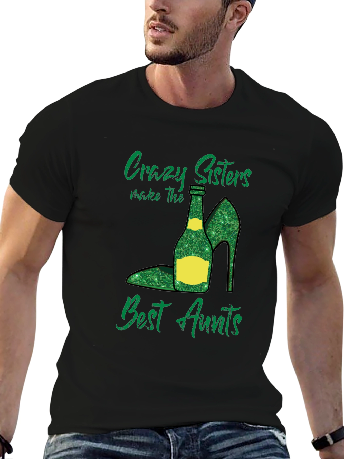 Crazy Sisters Best Aunts Black T-Shirt