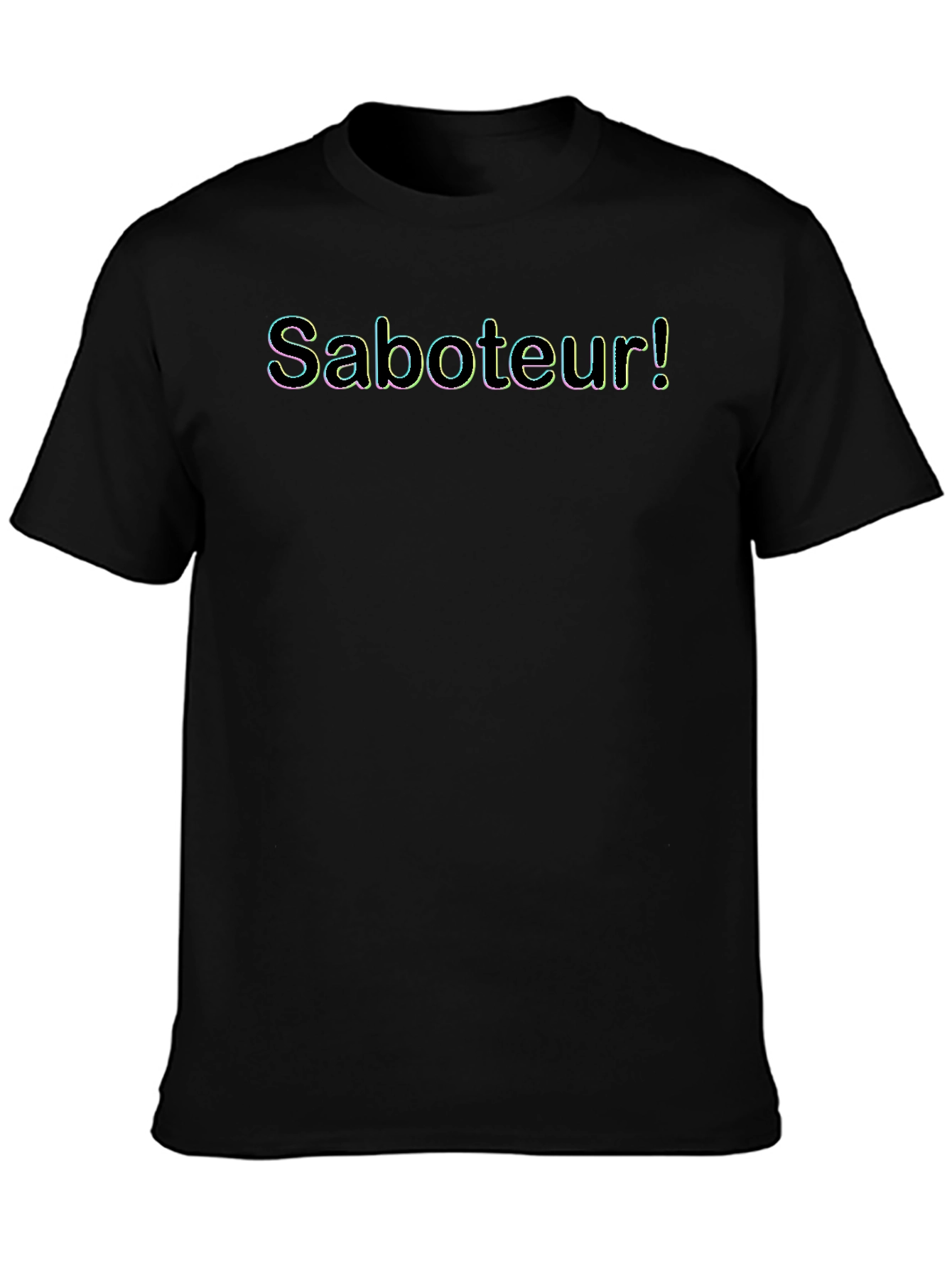 Saboteur Graphic Tee - Mens Black Crew Neck T-Shirt
