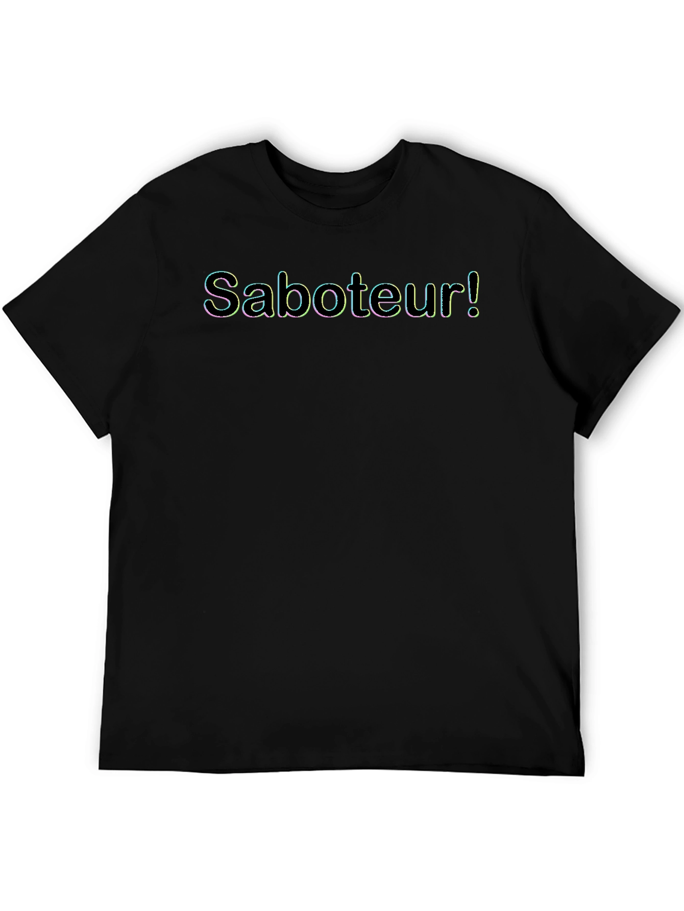 Saboteur Graphic Tee - Mens Black Crew Neck T-Shirt