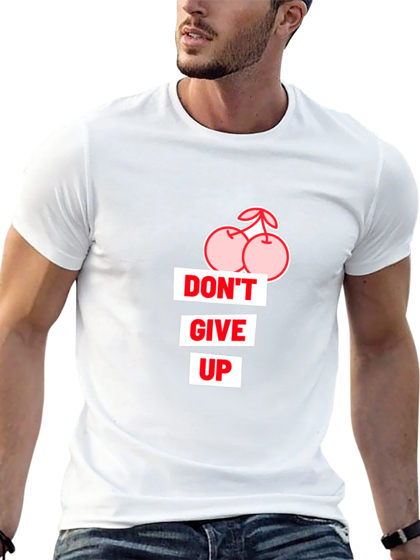 Dont Give Up Cherry Graphic T-Shirt