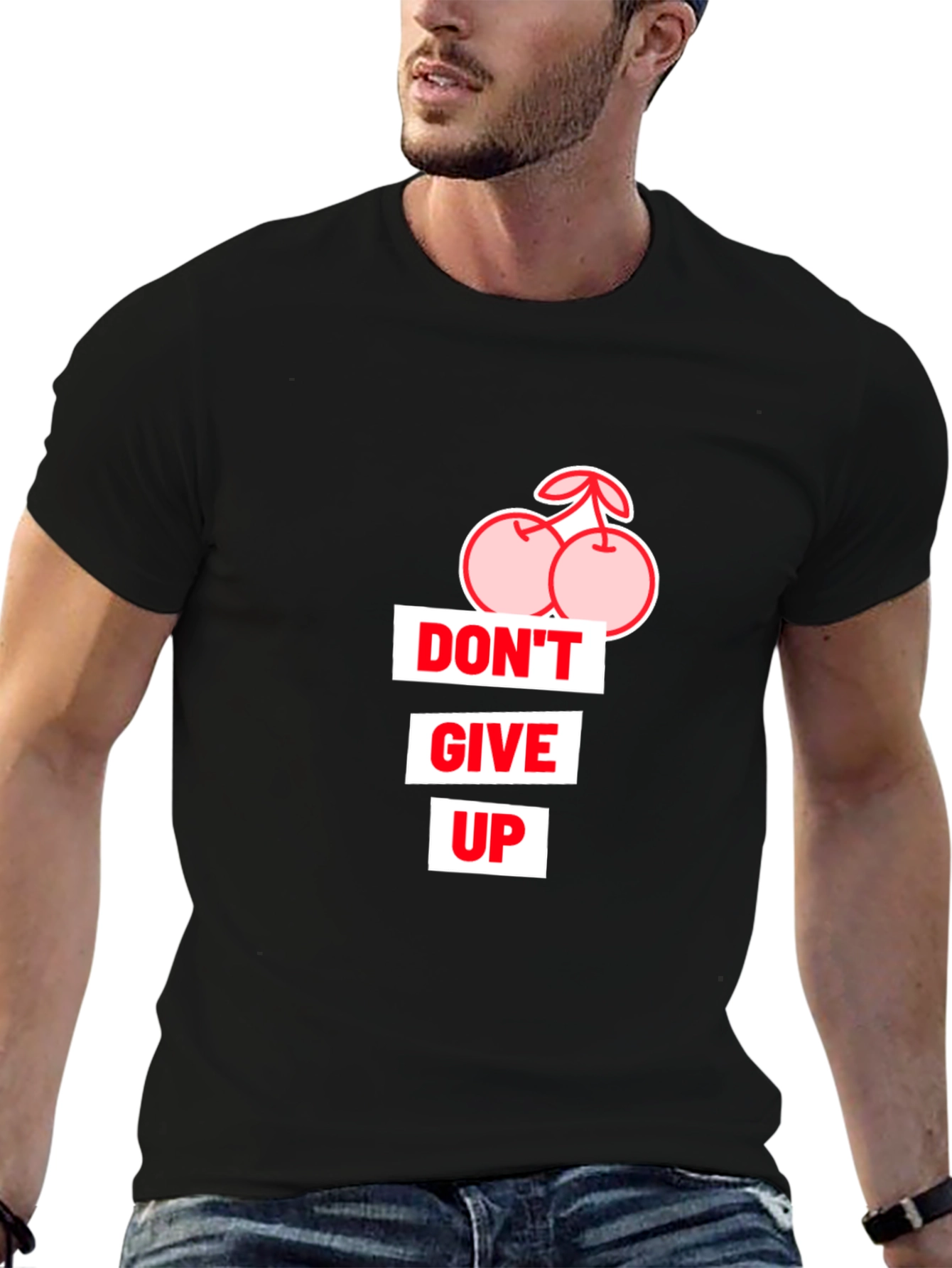 Dont Give Up Cherry Graphic T-Shirt