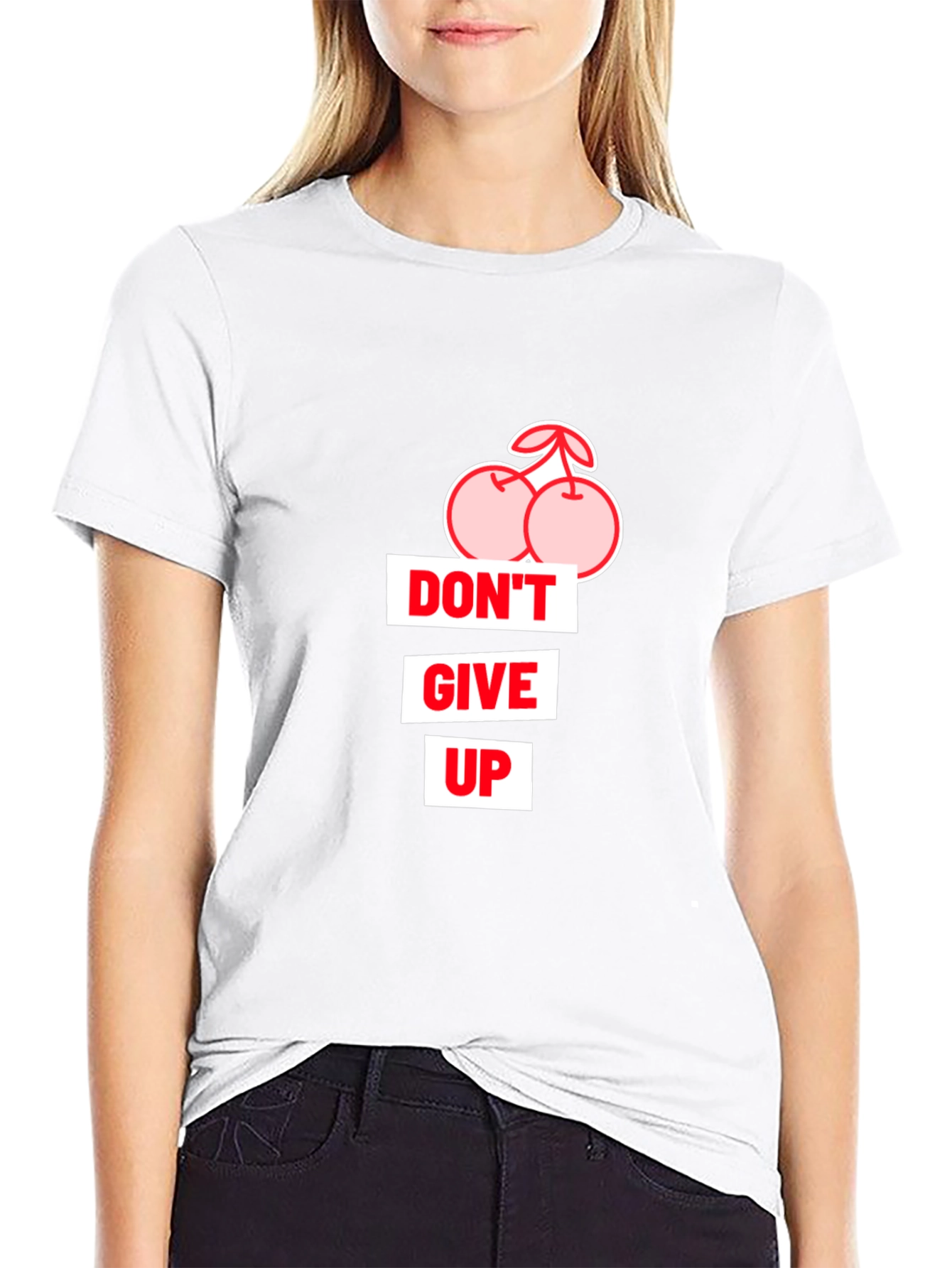 Dont Give Up Cherry Graphic T-Shirt