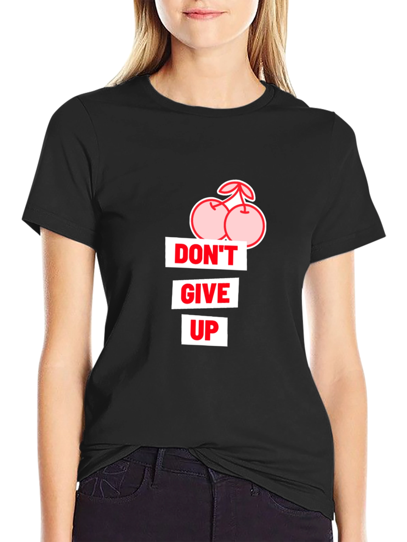 Dont Give Up Cherry Graphic T-Shirt