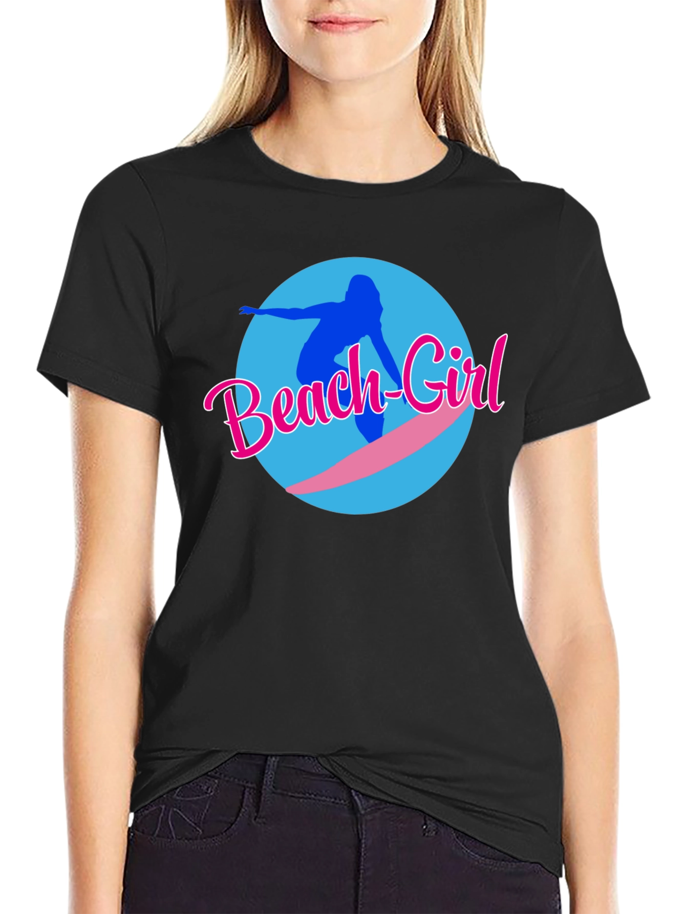 Beach Girl Surfer Graphic T-Shirt