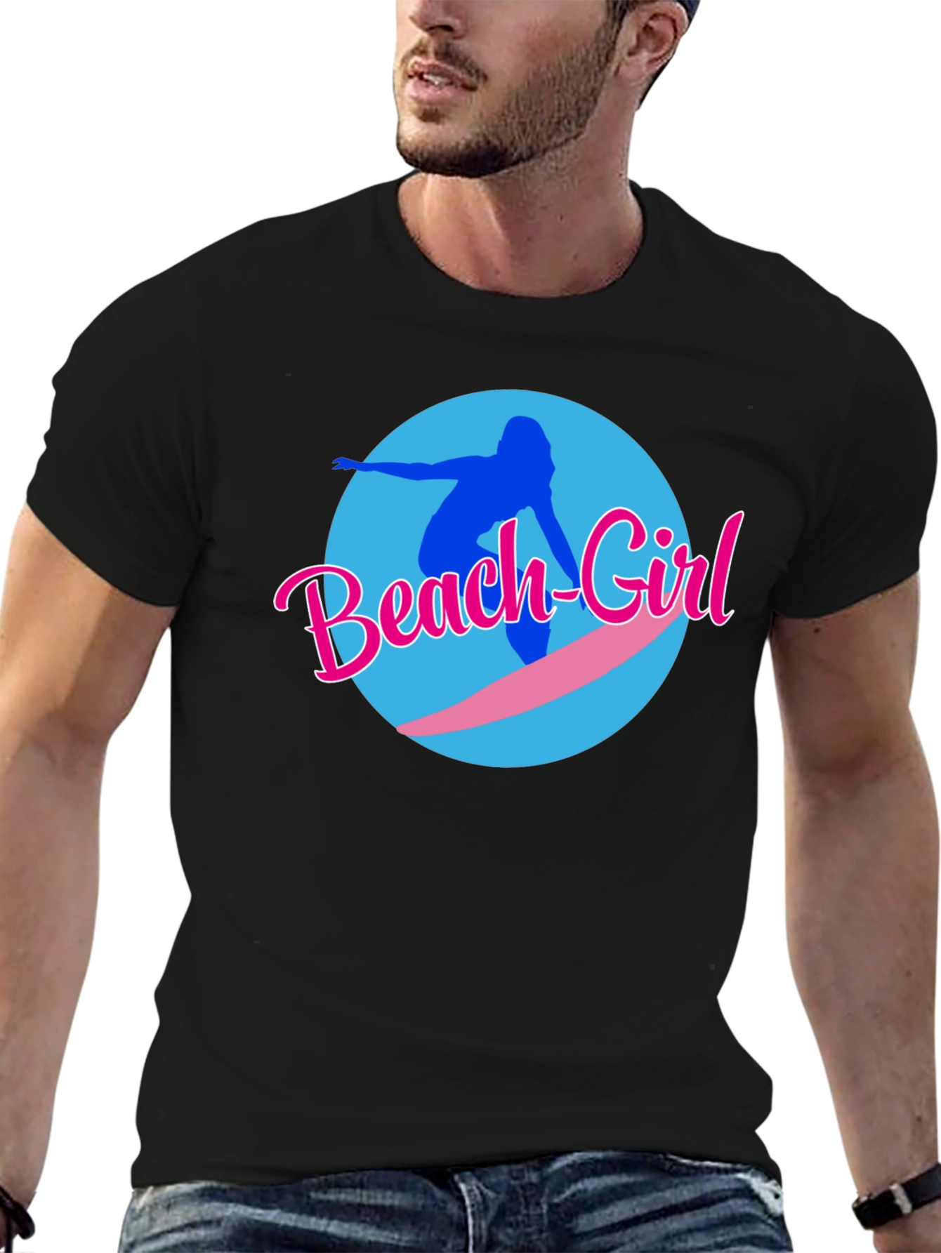 Beach Girl Surfer Graphic T-Shirt