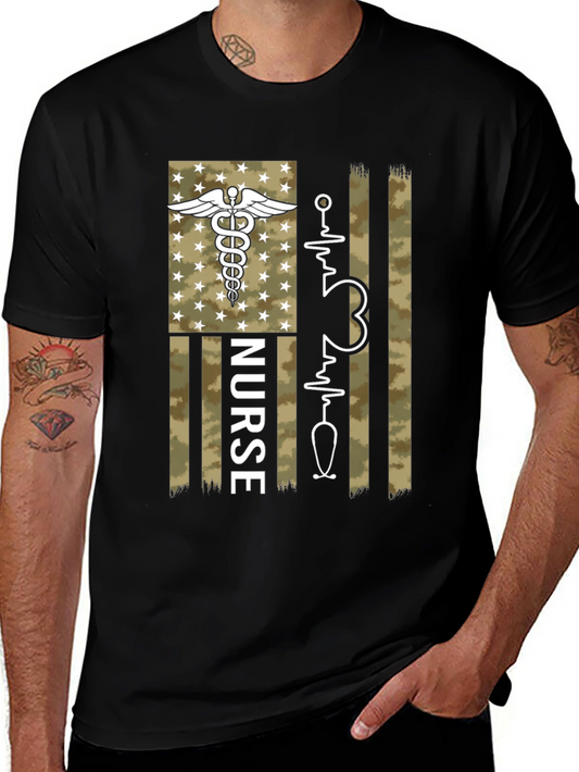 Nurse Camo Flag T-Shirt
