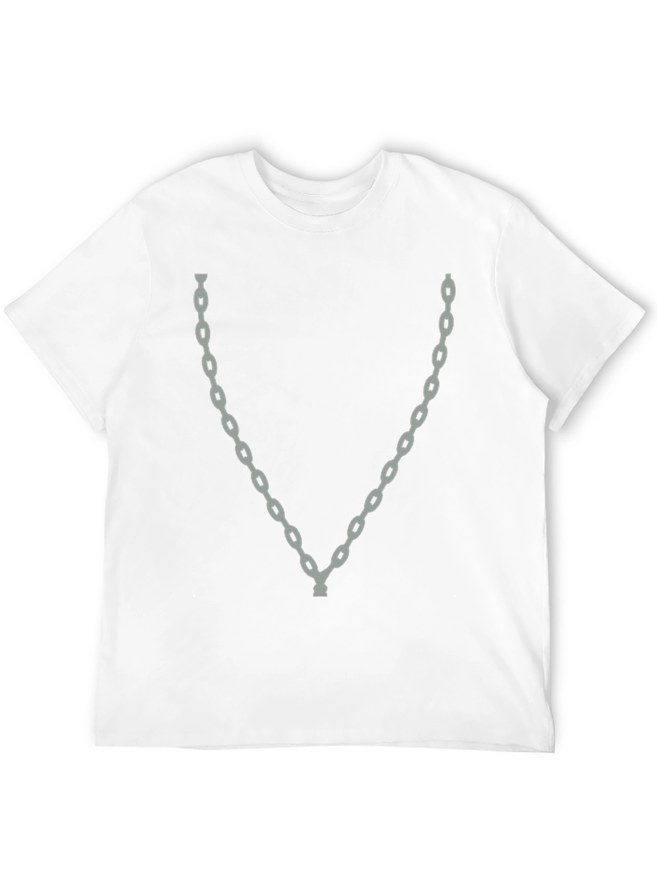 Mens Chain Graphic Tee - Stylish Crew Neck T-Shirt