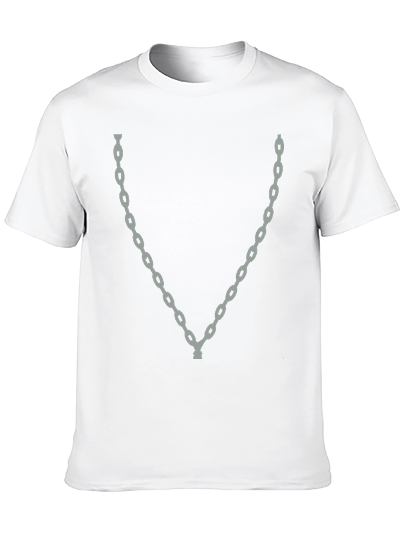 Mens Chain Graphic Tee - Stylish Crew Neck T-Shirt