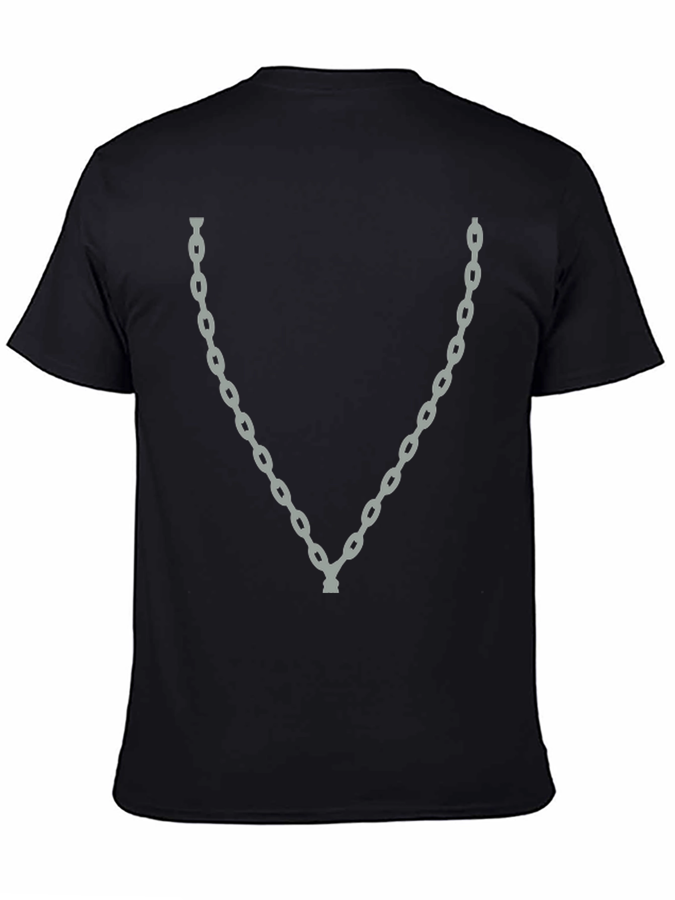 Mens Chain Graphic Tee - Stylish Crew Neck T-Shirt