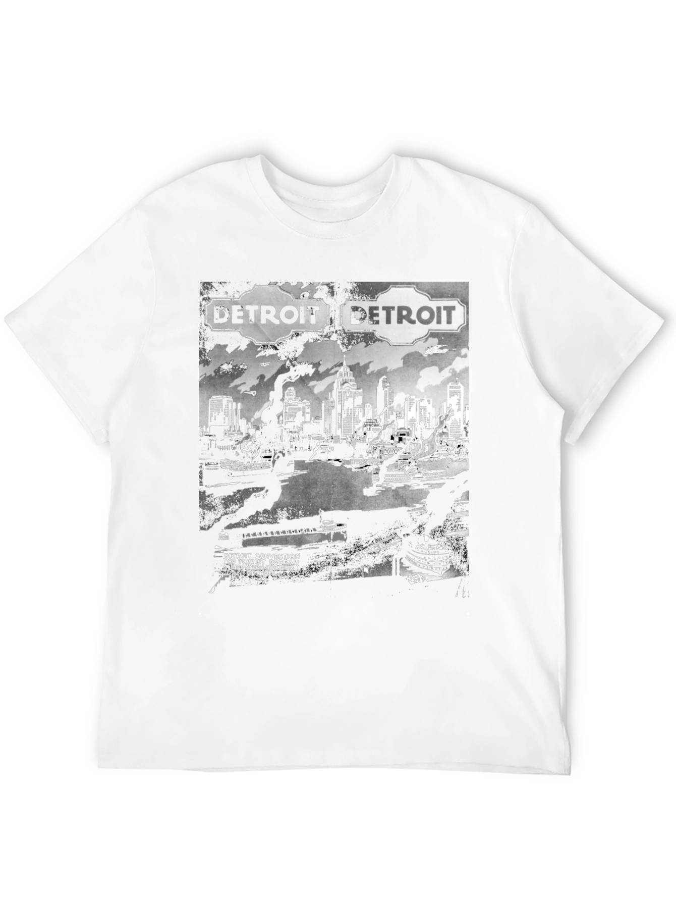 Detroit Skyline Graphic T-Shirt - Retro Convention Style
