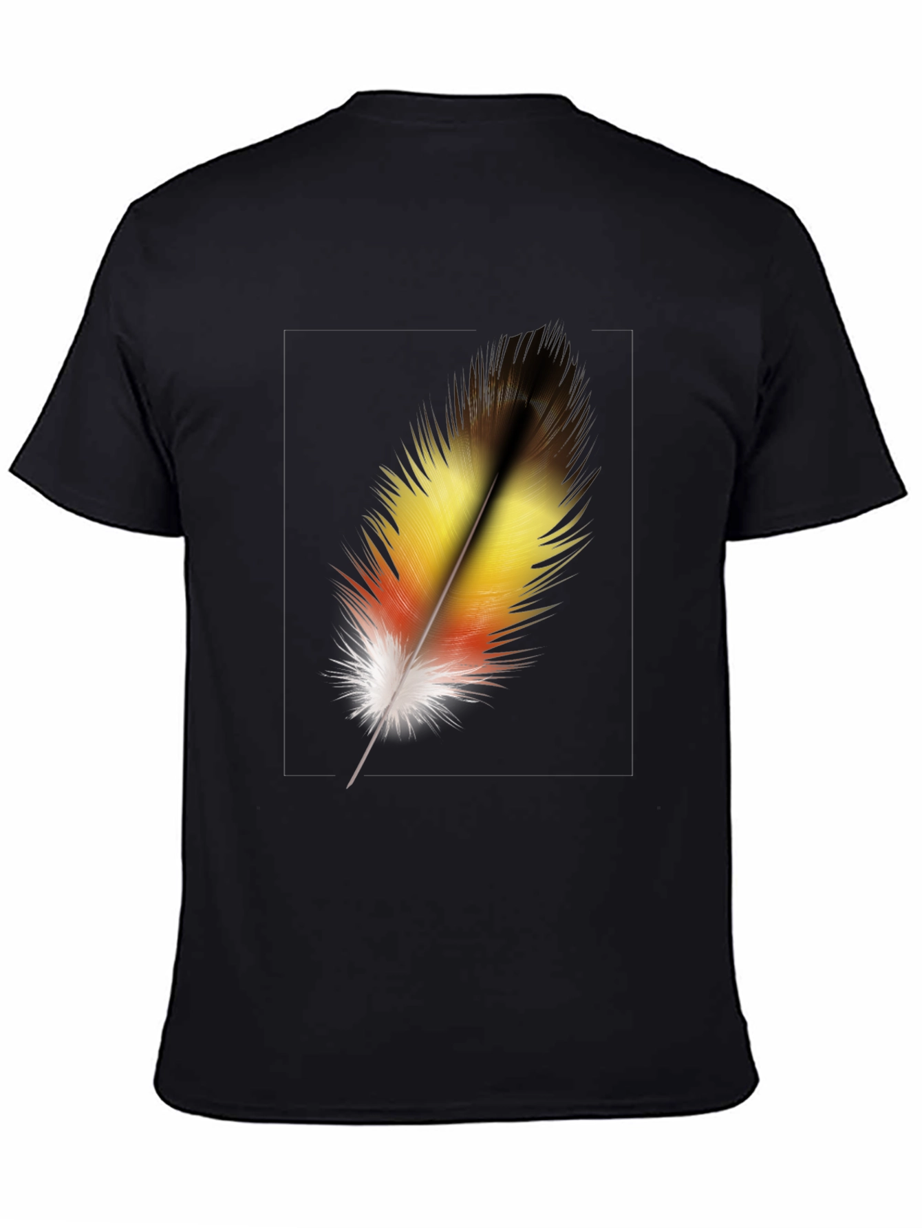 Feather Graphic Black T-Shirt - Stylish Casual Wear