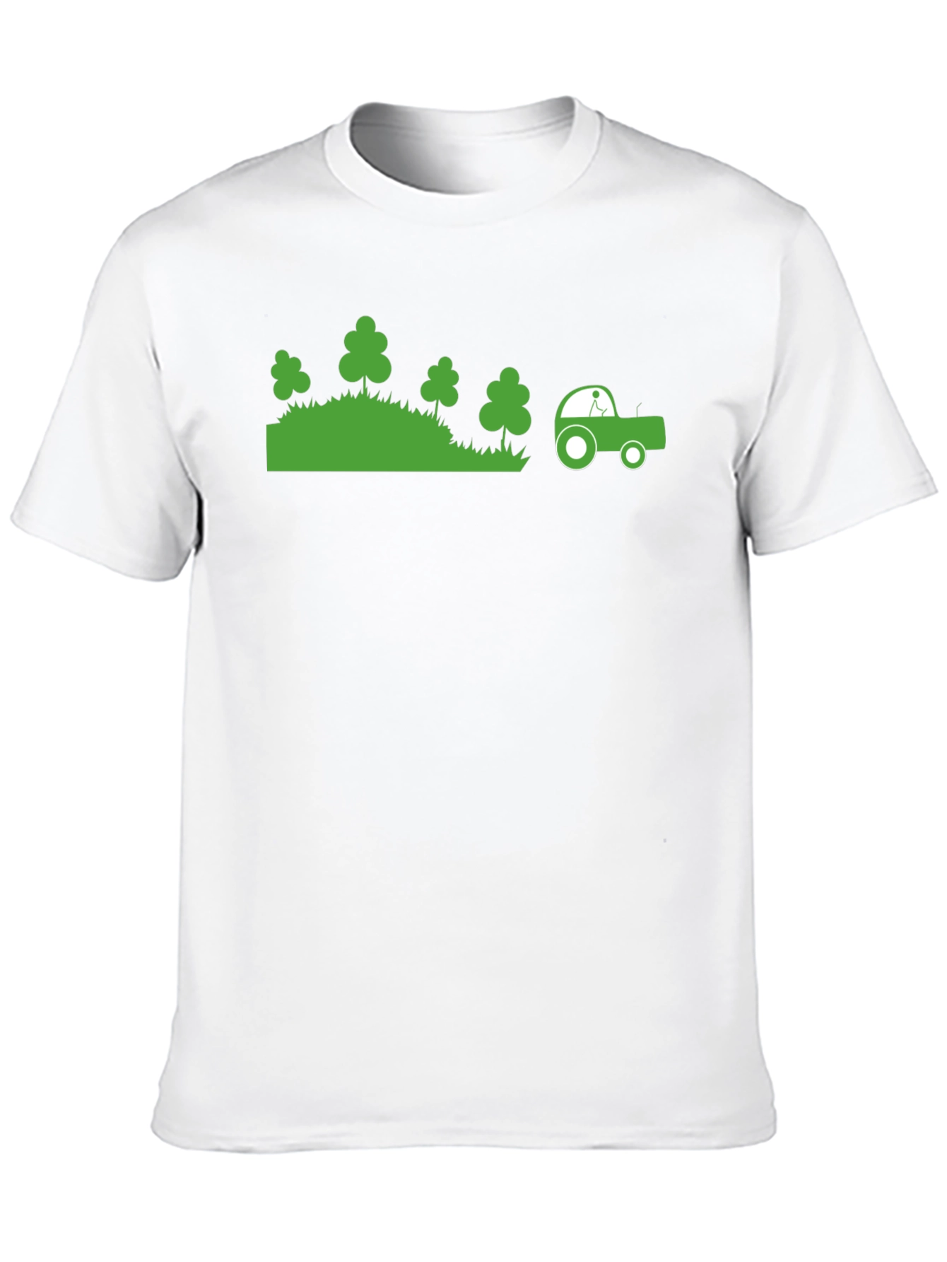 Green Tractor Graphic Black T-Shirt