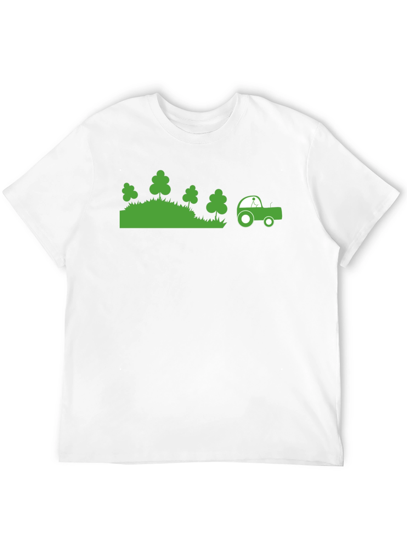 Green Tractor Graphic Black T-Shirt